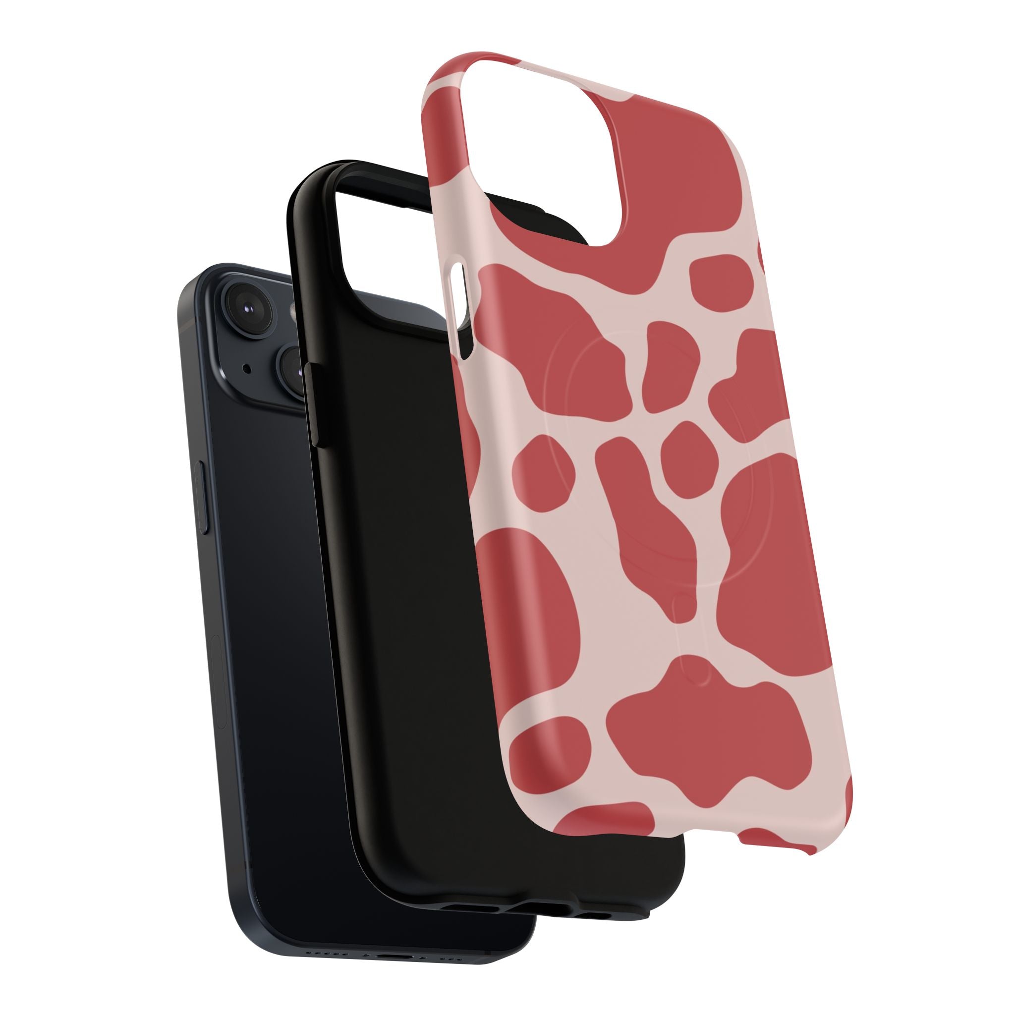 Red and Pink Cow Print MagSafe iPhone Case, Artsulli - Art is Long, Life is Short, Phone Case, , , , , , , 