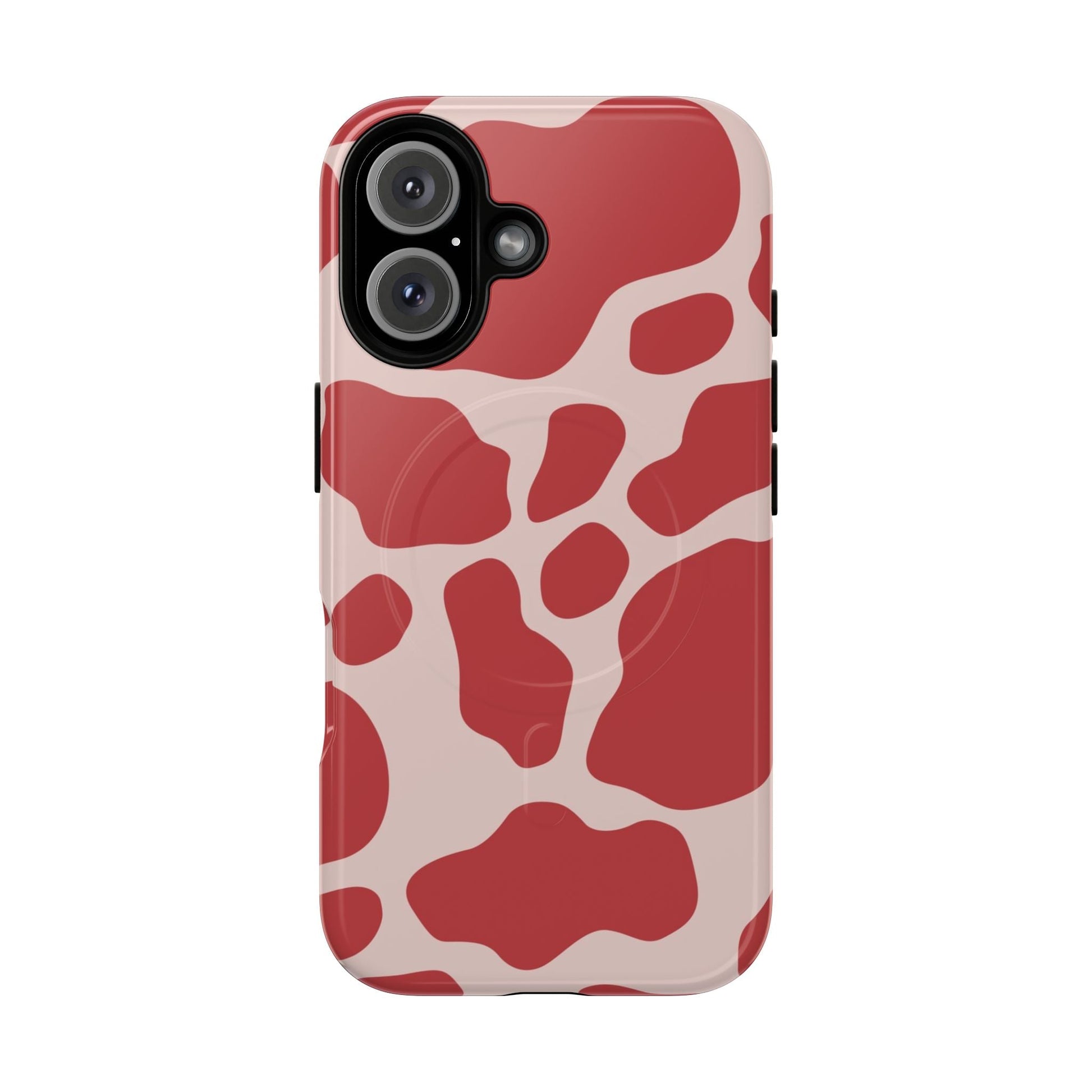 Red and Pink Cow Print MagSafe iPhone Case, Artsulli - Art is Long, Life is Short, Phone Case, Size, iPhone 16, Surface, Glossy, , , 59637630201481325382
