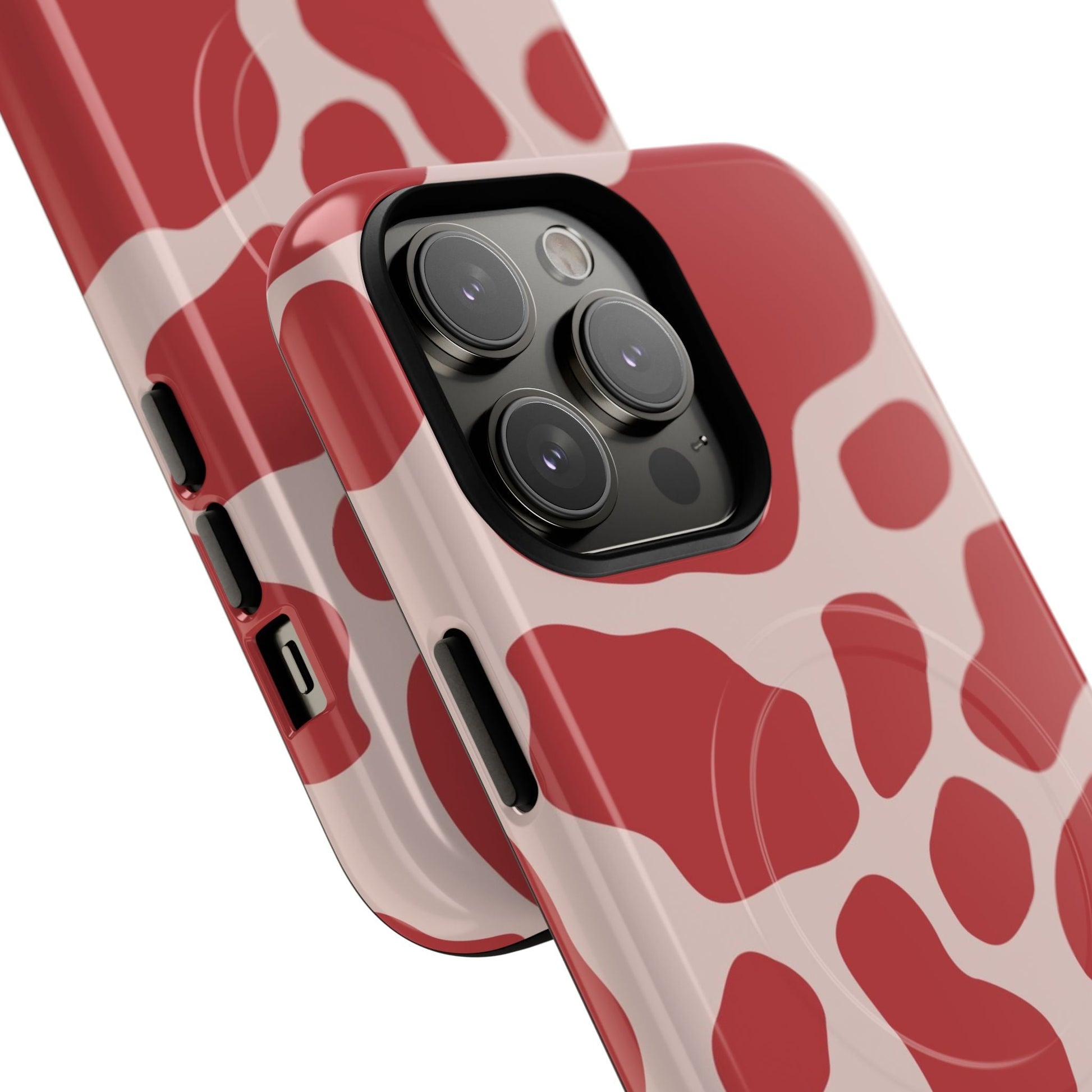 Red and Pink Cow Print MagSafe iPhone Case, Artsulli - Art is Long, Life is Short, Phone Case, , , , , , , 