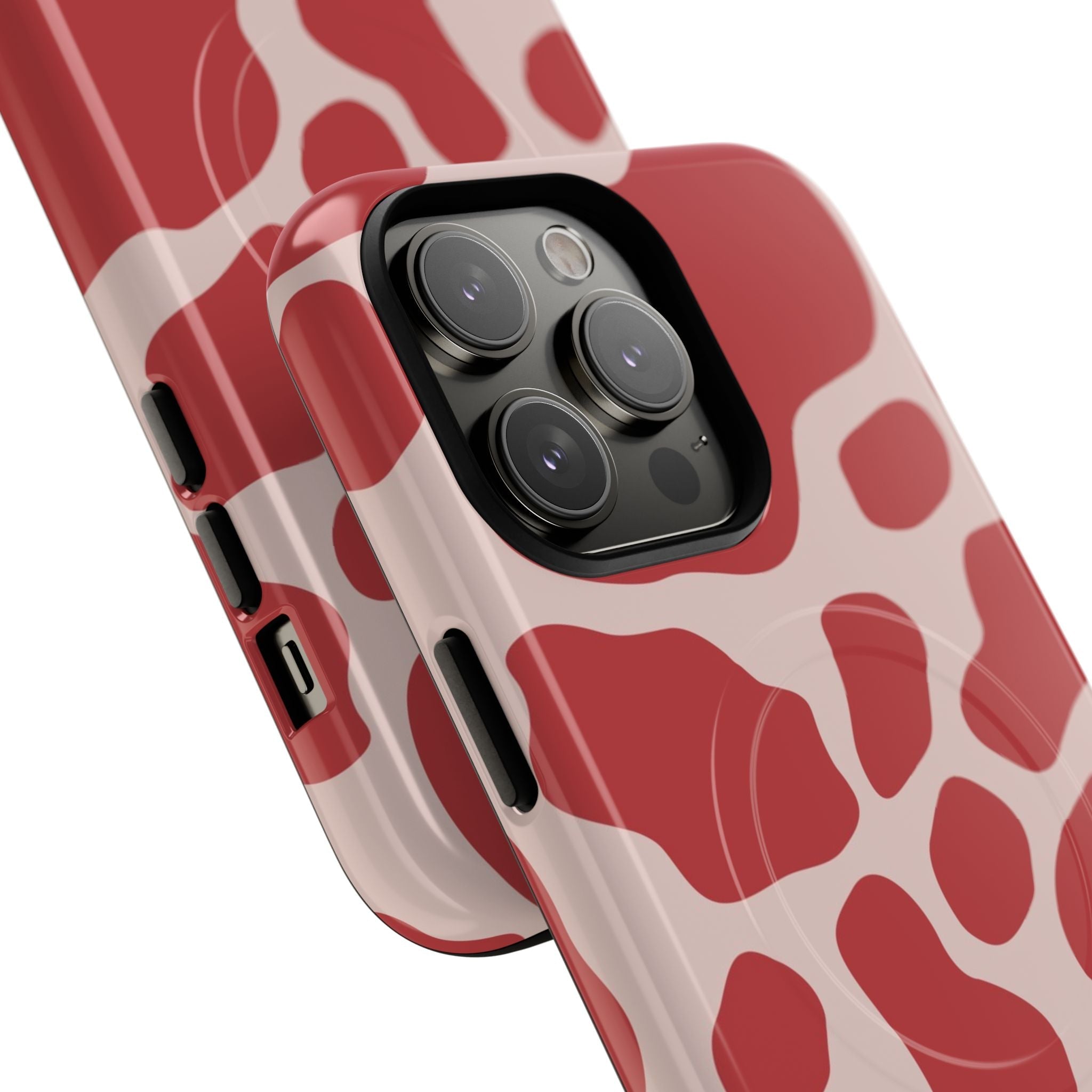 Red and Pink Cow Print MagSafe iPhone Case, Artsulli - Art is Long, Life is Short, Phone Case, , , , , , , 