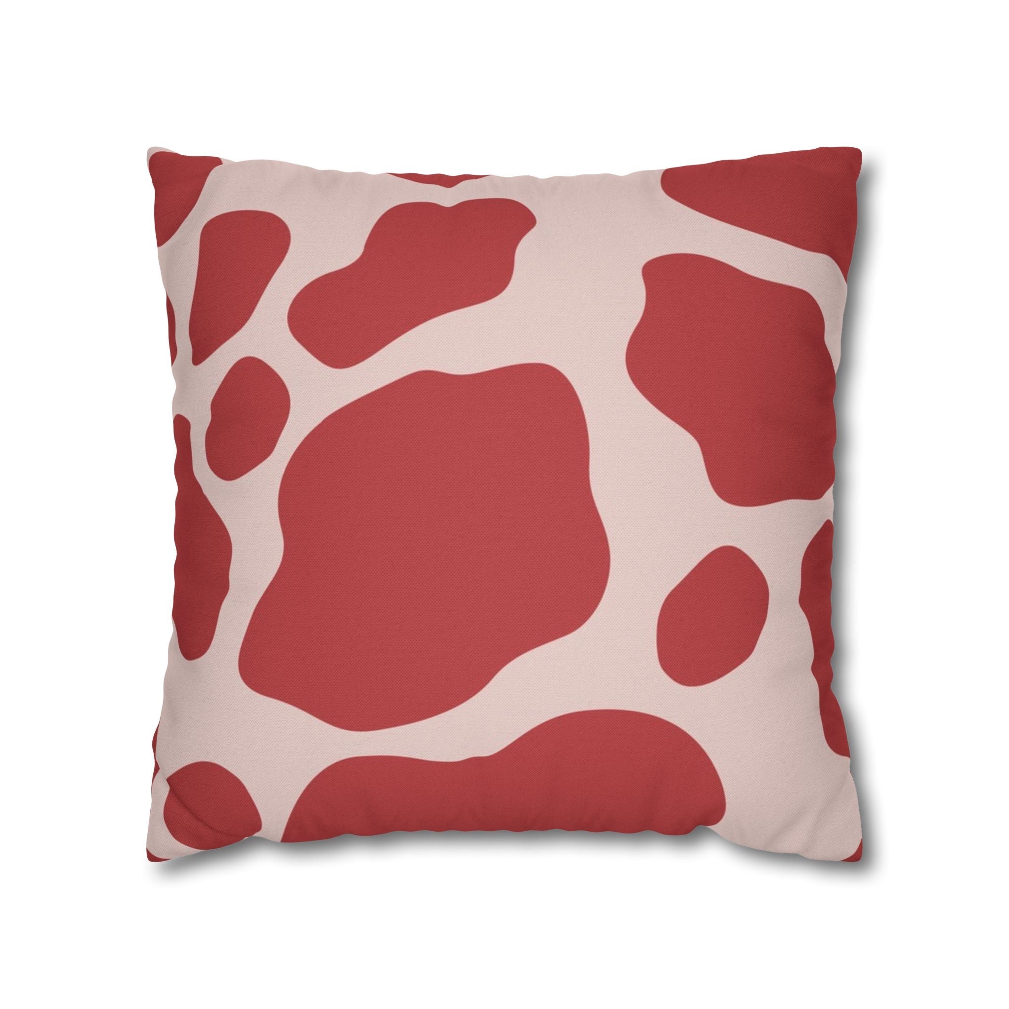 Red and Pink Cow Print Pillow, Artsulli - Art is Long, Life is Short, Home Decor, Size, 18" × 18", , , , , 65127220248936527447