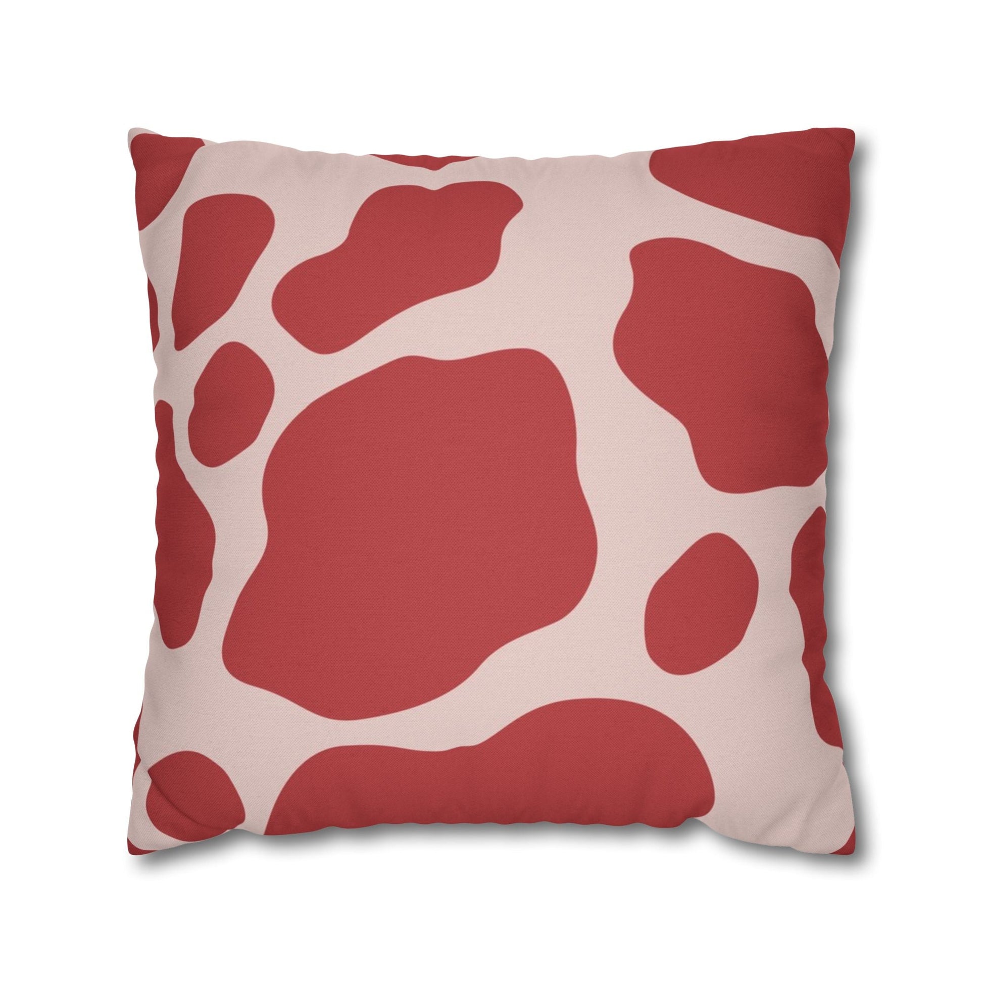 Red and Pink Cow Print Pillow, Artsulli - Art is Long, Life is Short, Home Decor, Size, 20" × 20", , , , , 12048844615278750557