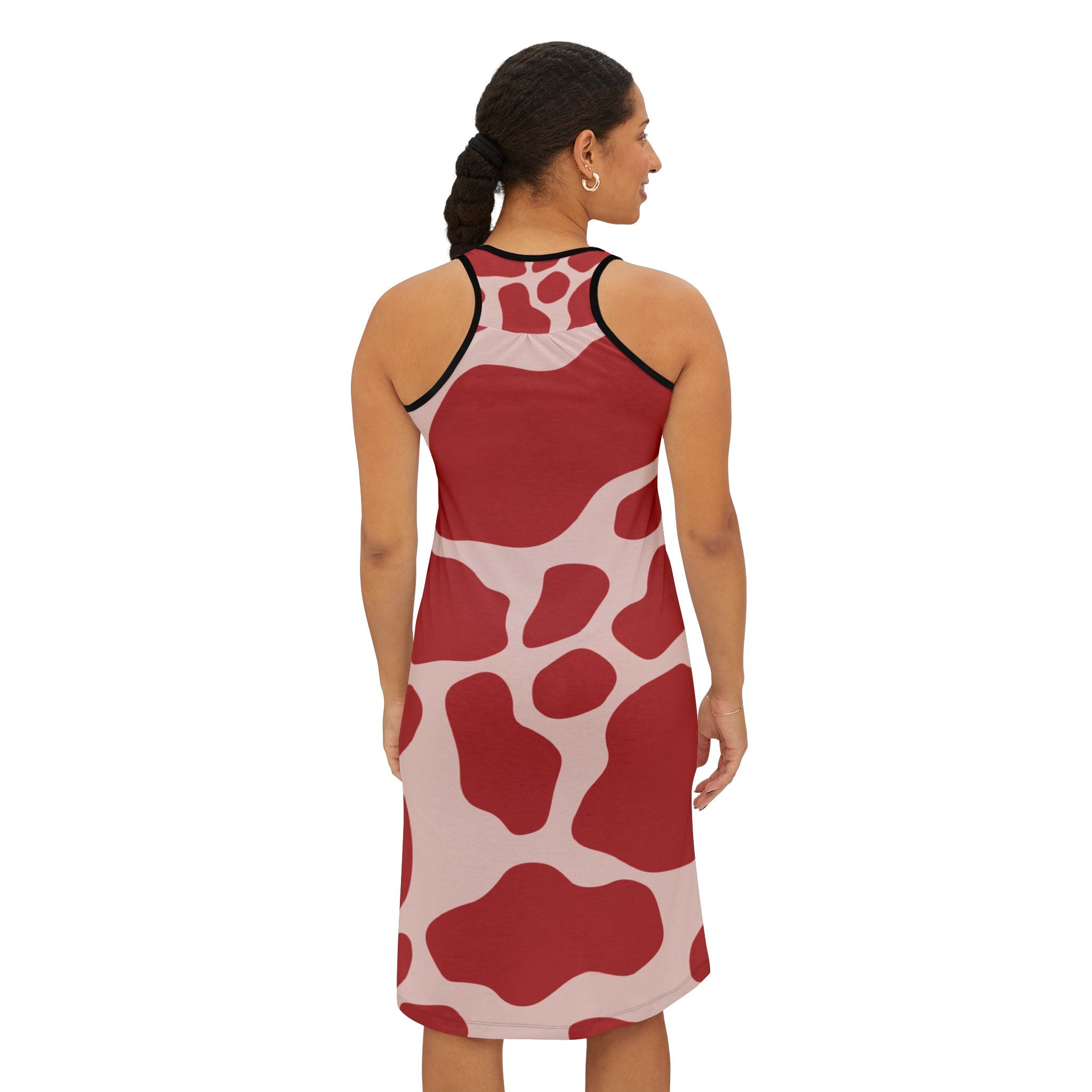 Red and Pink Cow Print Tank Dress, Artsulli - Art is Long, Life is Short, Tank Top, , , , , , , 
