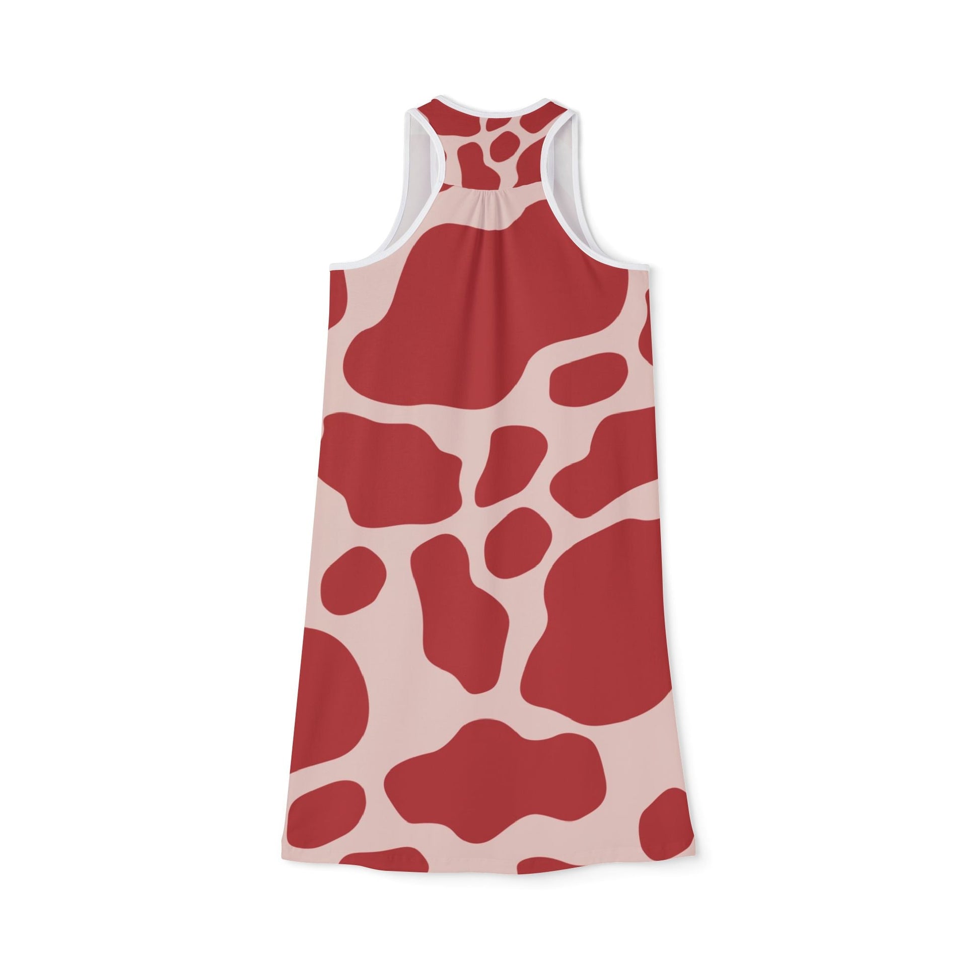 Red and Pink Cow Print Tank Dress, Artsulli - Art is Long, Life is Short, Tank Top, , , , , , , 