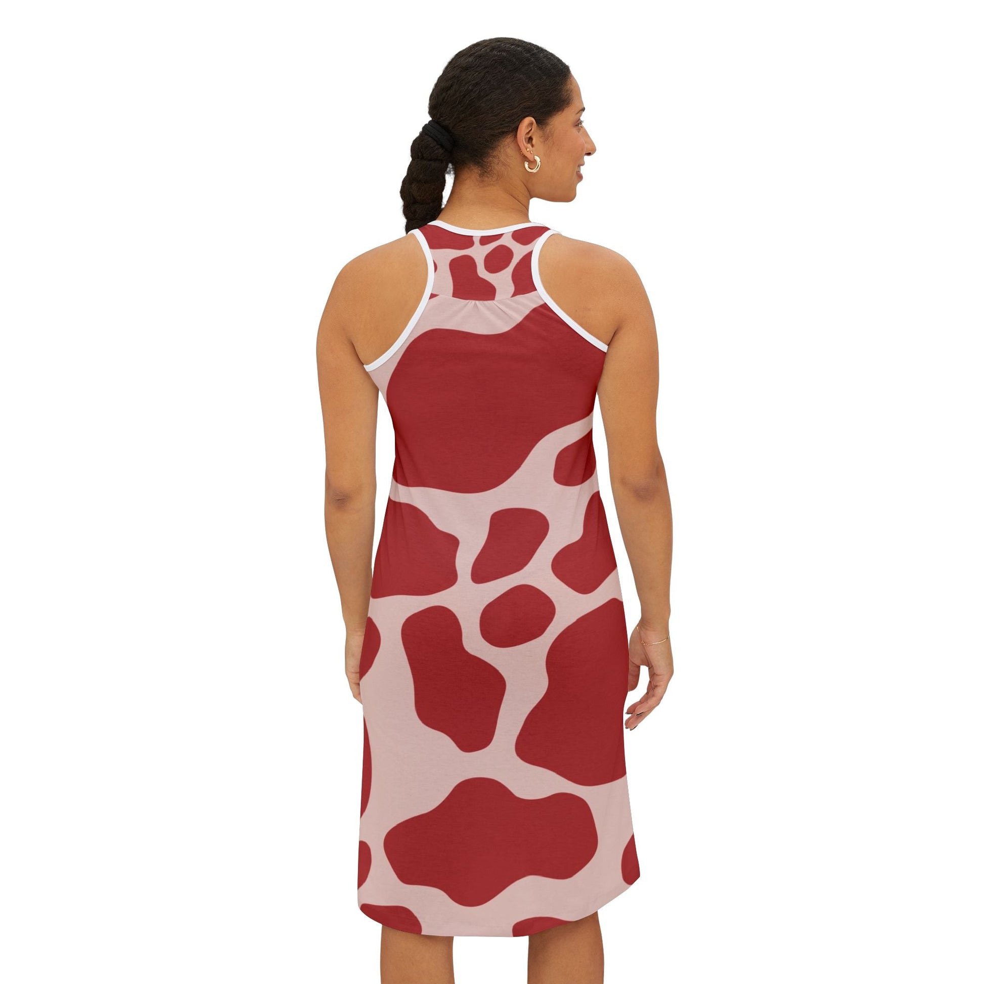 Red and Pink Cow Print Tank Dress, Artsulli - Art is Long, Life is Short, Tank Top, , , , , , , 