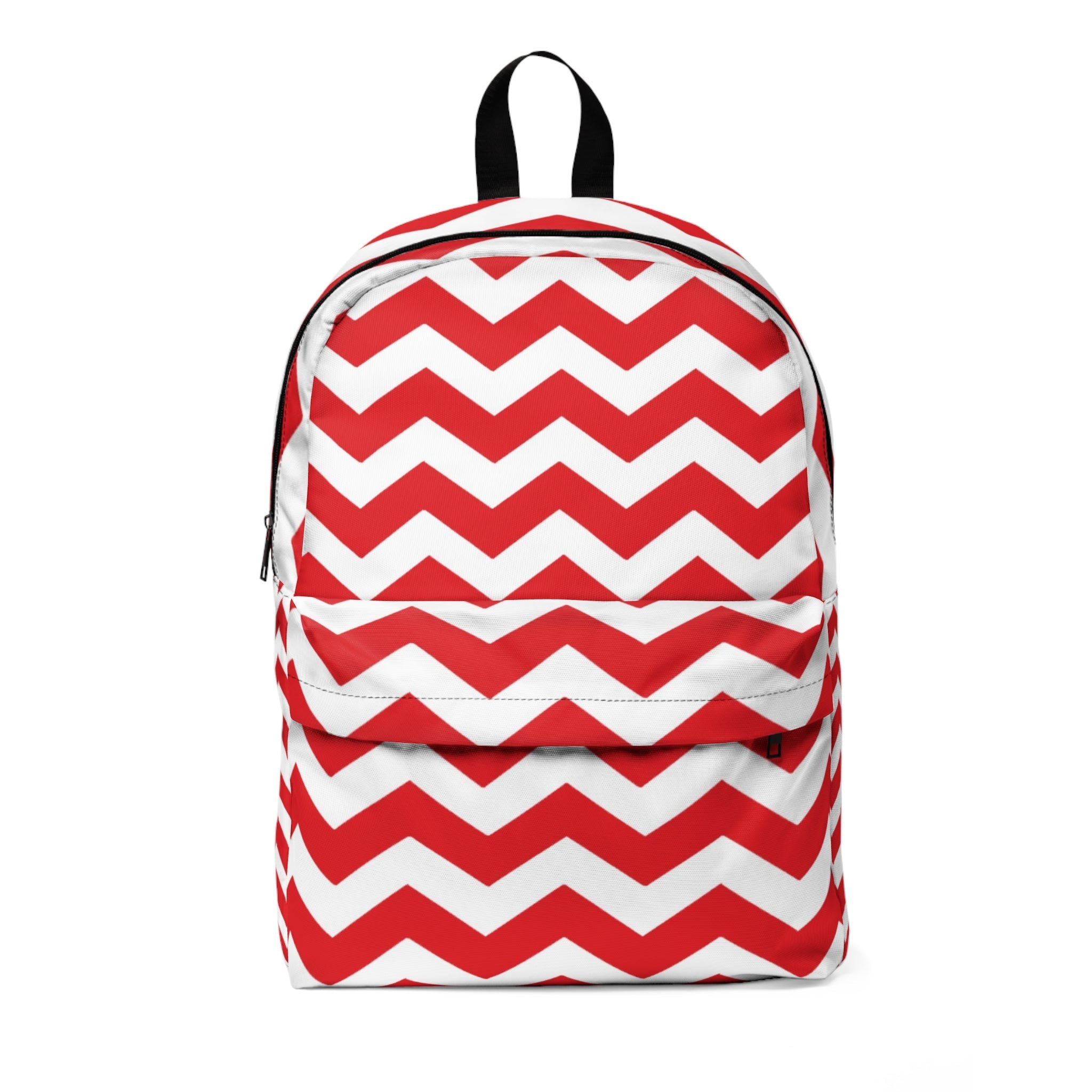 Red and White Chevron Backpack, Artsulli - Art is Long, Life is Short, Bags, Size, One size, , , , , 28539528103043814002