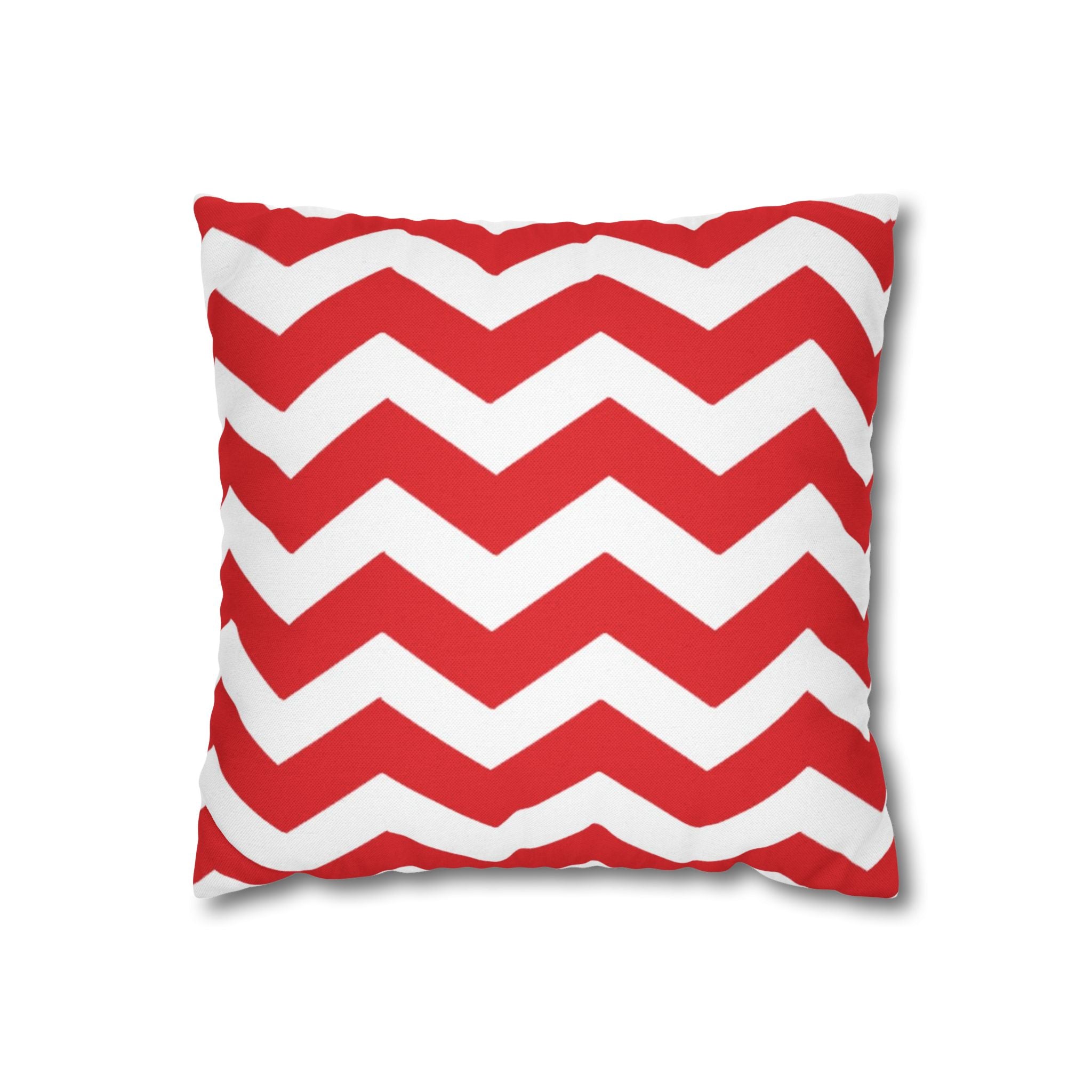 Printify Red and White Chevron Throw Pillow 2025