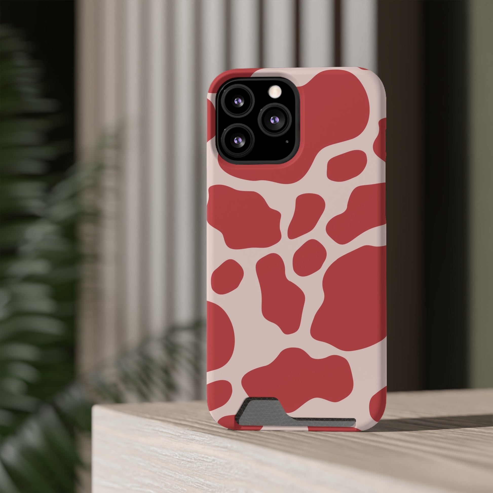 Red and White Cow Print Cardholder Case, Artsulli - Art is Long, Life is Short, Phone Case, , , , , , , 
