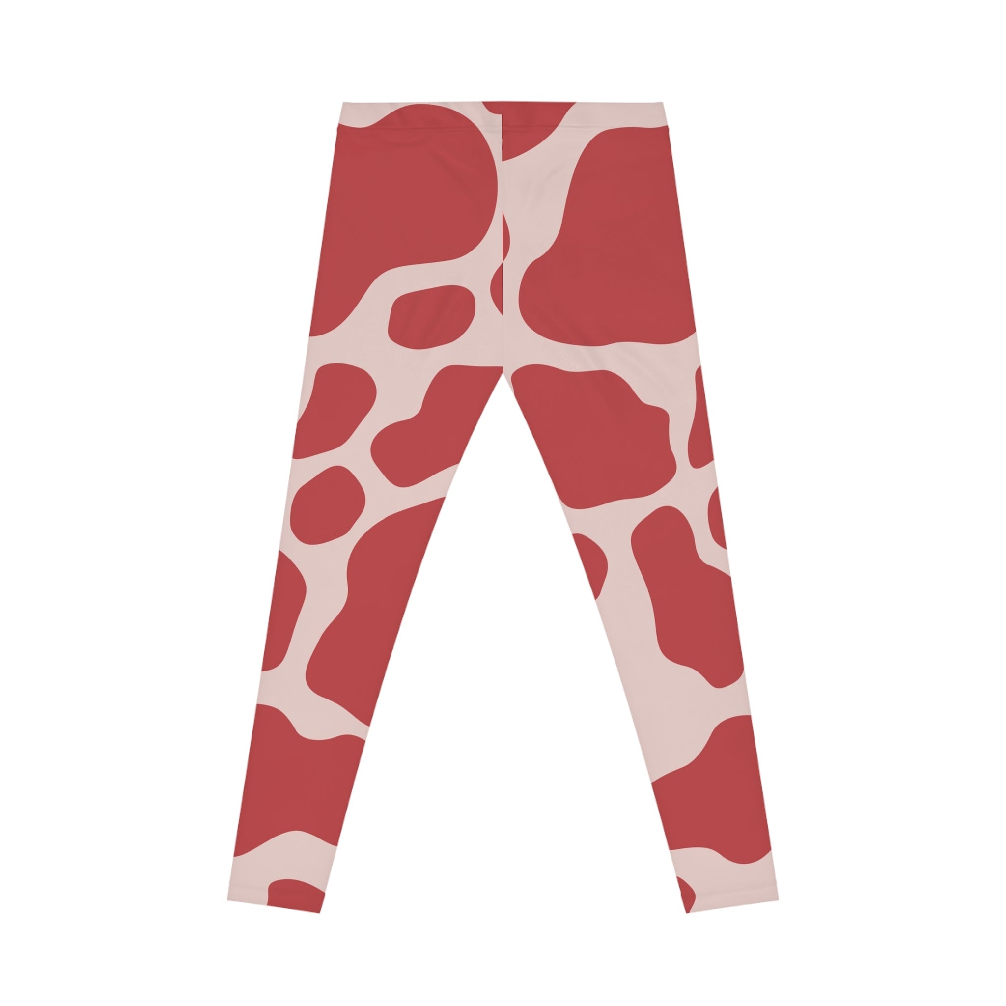 Red and White Cow Print Casual Leggings, Artsulli - Art is Long, Life is Short, All Over Prints, , , , , , , 