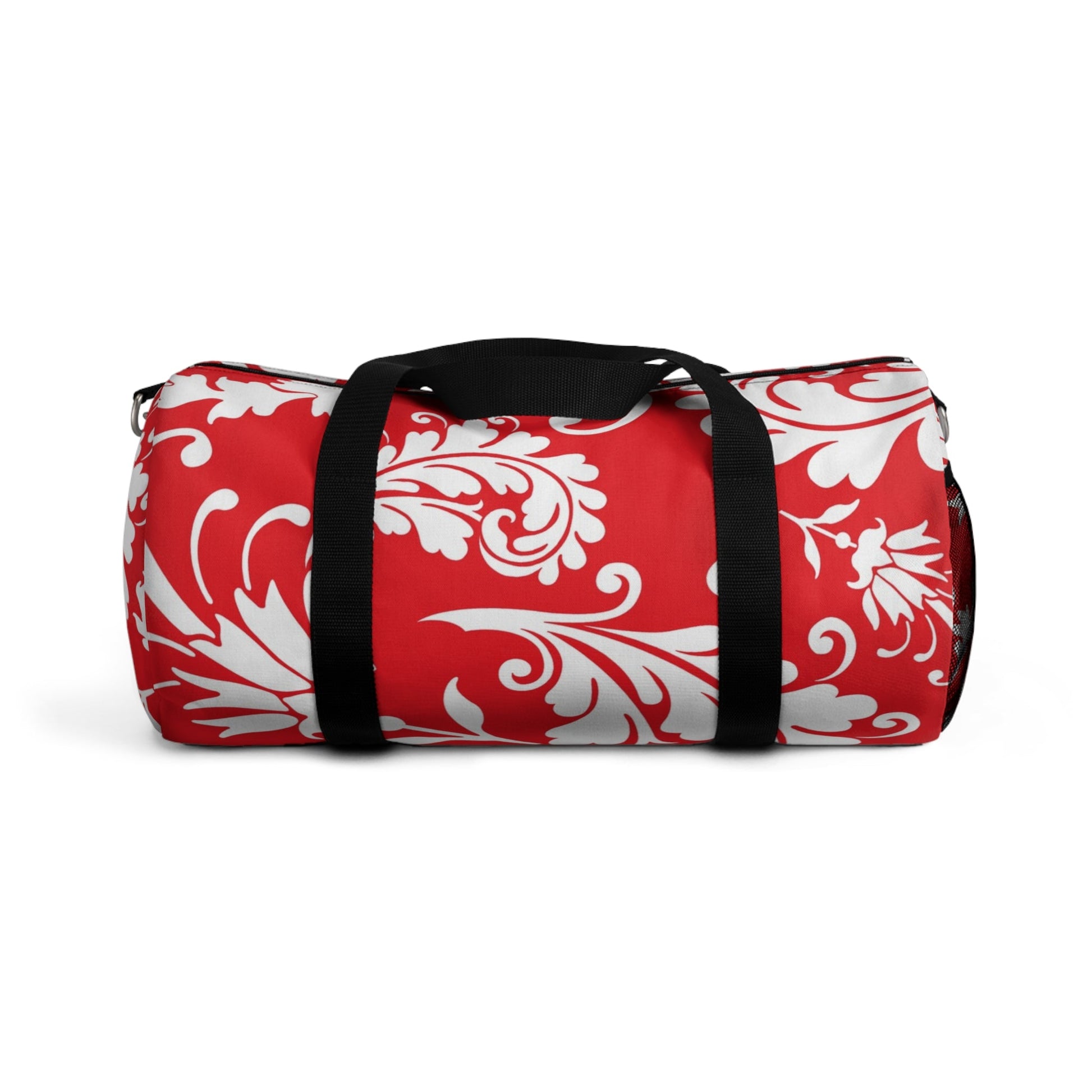 Red and White Damask Duffel Bag, Artsulli - Art is Long, Life is Short, Bags, Size, Small, , , , , 17472320028793483063