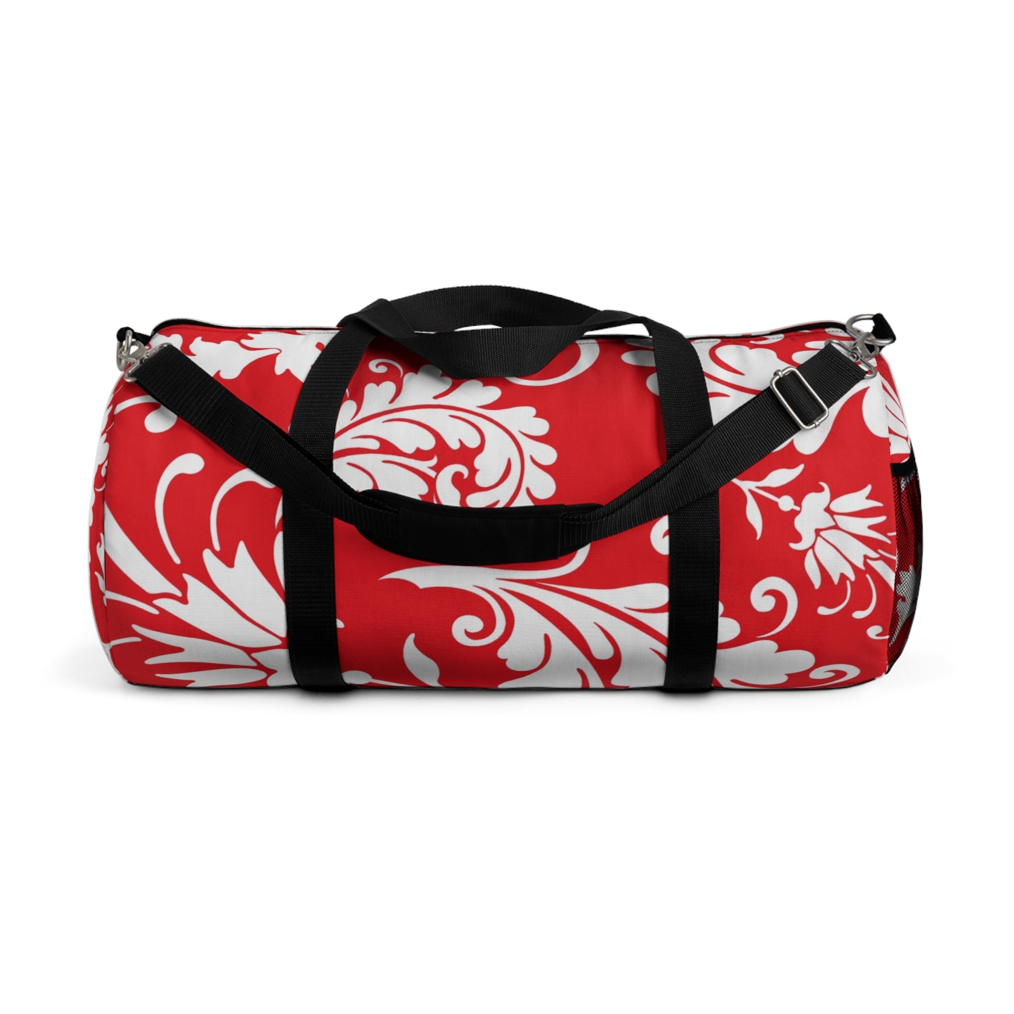 Red and White Damask Duffel Bag, Artsulli - Art is Long, Life is Short, Bags, Size, Large, , , , , 20842593220140410495