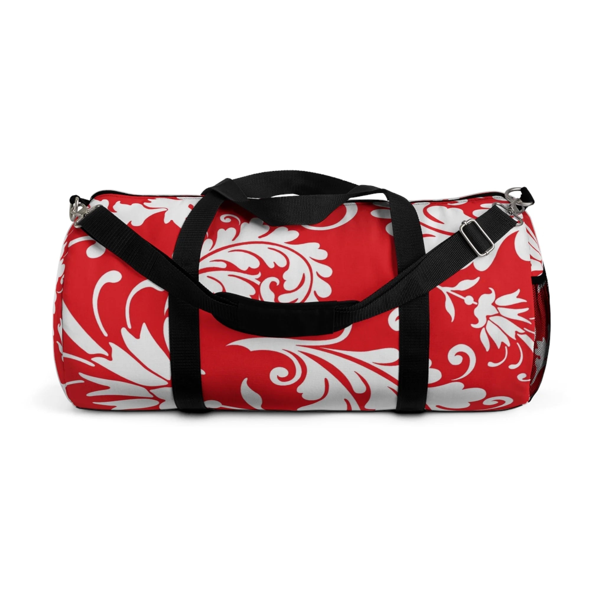 Red and White Damask Duffel Bag, Artsulli - Art is Long, Life is Short, Bags, Size, Large, , , , , 20842593220140410495