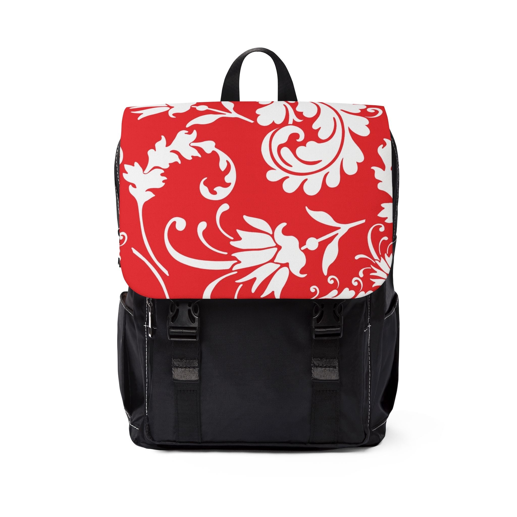 Red and White Floral Backpack, Artsulli - Art is Long, Life is Short, Bags, Size, One size, , , , , 49068275141519993167