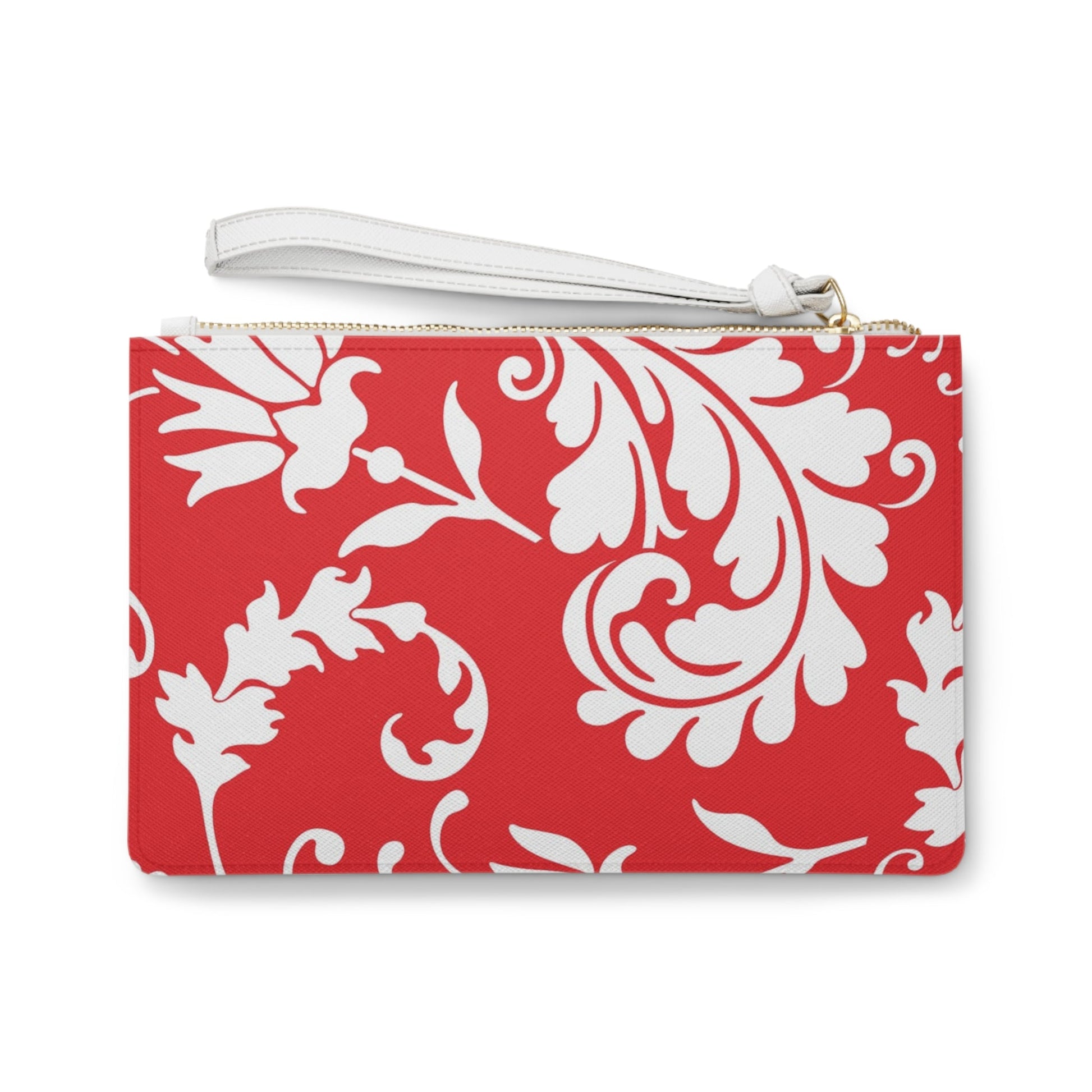 Red and White Floral Wristlet Clutch Bag, Artsulli - Art is Long, Life is Short, Bags, , , , , , , 