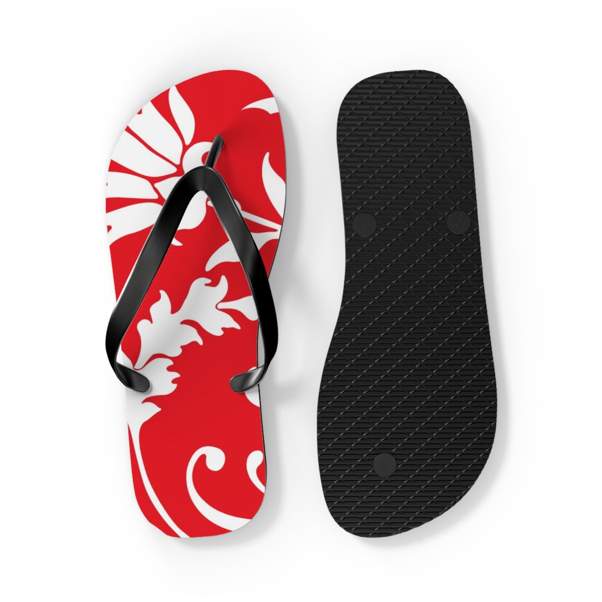 Red and White Patterned Flip Flops, Artsulli - Art is Long, Life is Short, Shoes, , , , , , , 