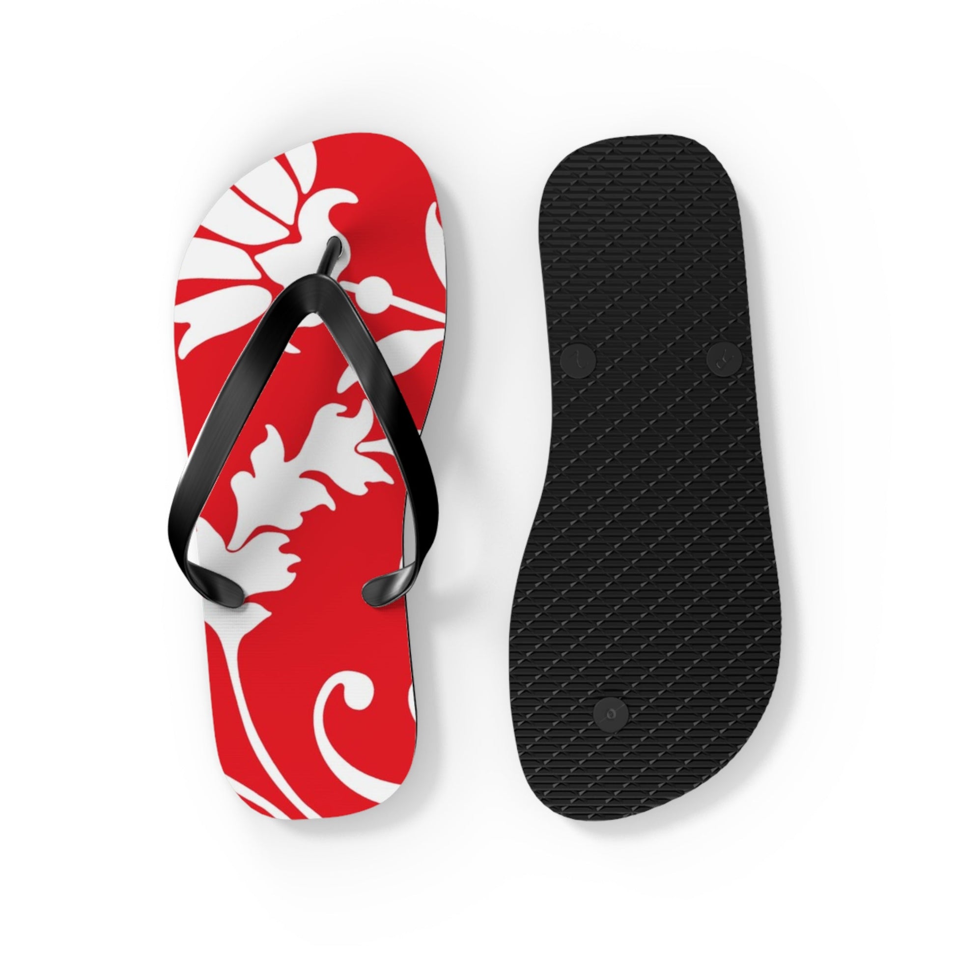 Red and White Patterned Flip Flops, Artsulli - Art is Long, Life is Short, Shoes, , , , , , , 