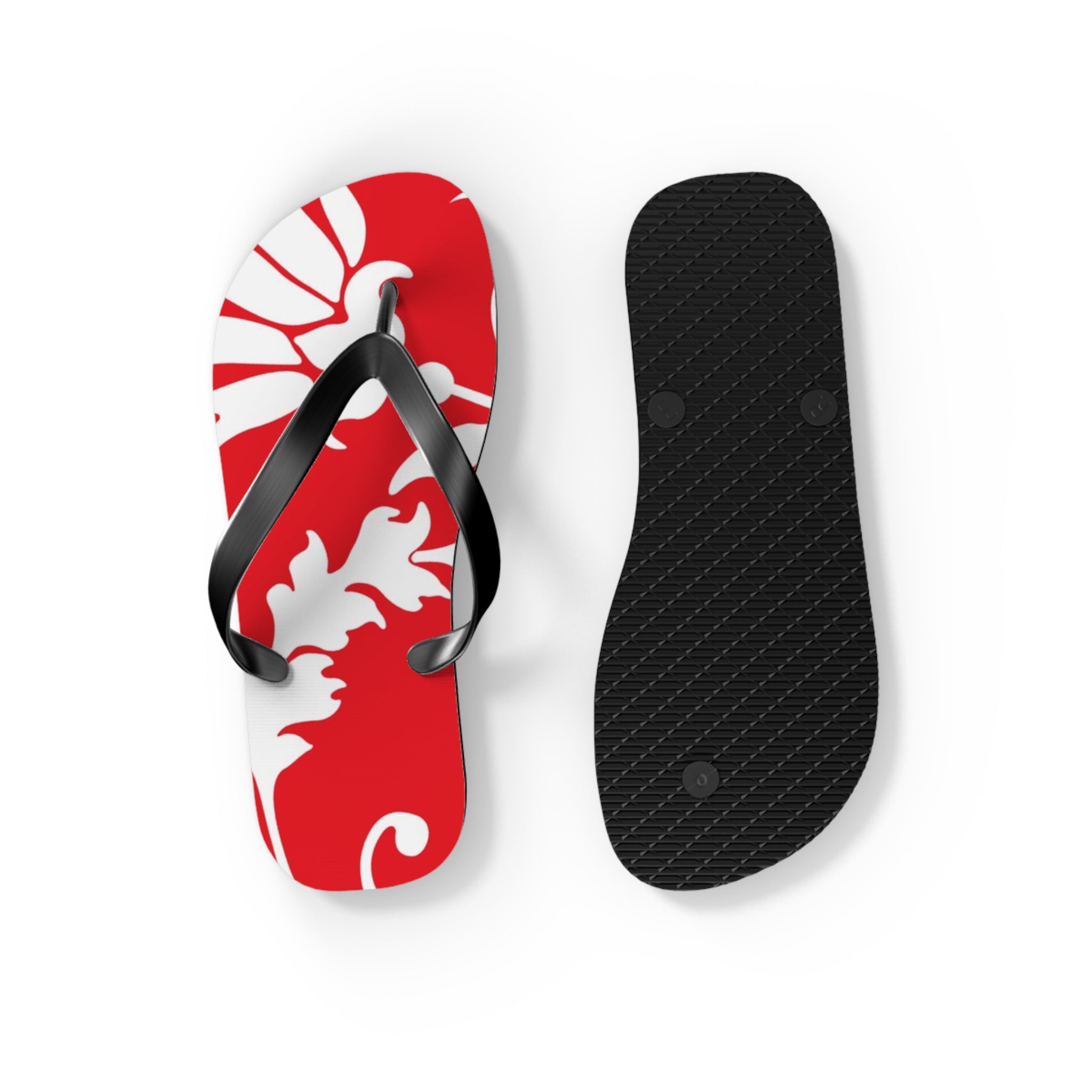 Red and White Patterned Flip Flops, Artsulli - Art is Long, Life is Short, Shoes, , , , , , , 
