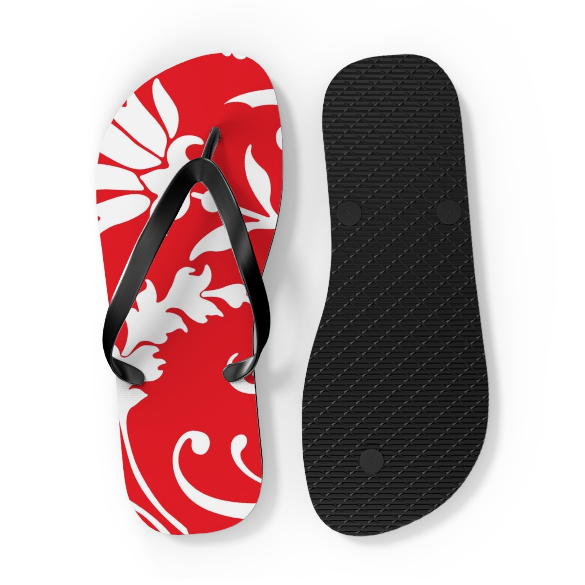 Red and White Patterned Flip Flops, Artsulli - Art is Long, Life is Short, Shoes, , , , , , , 