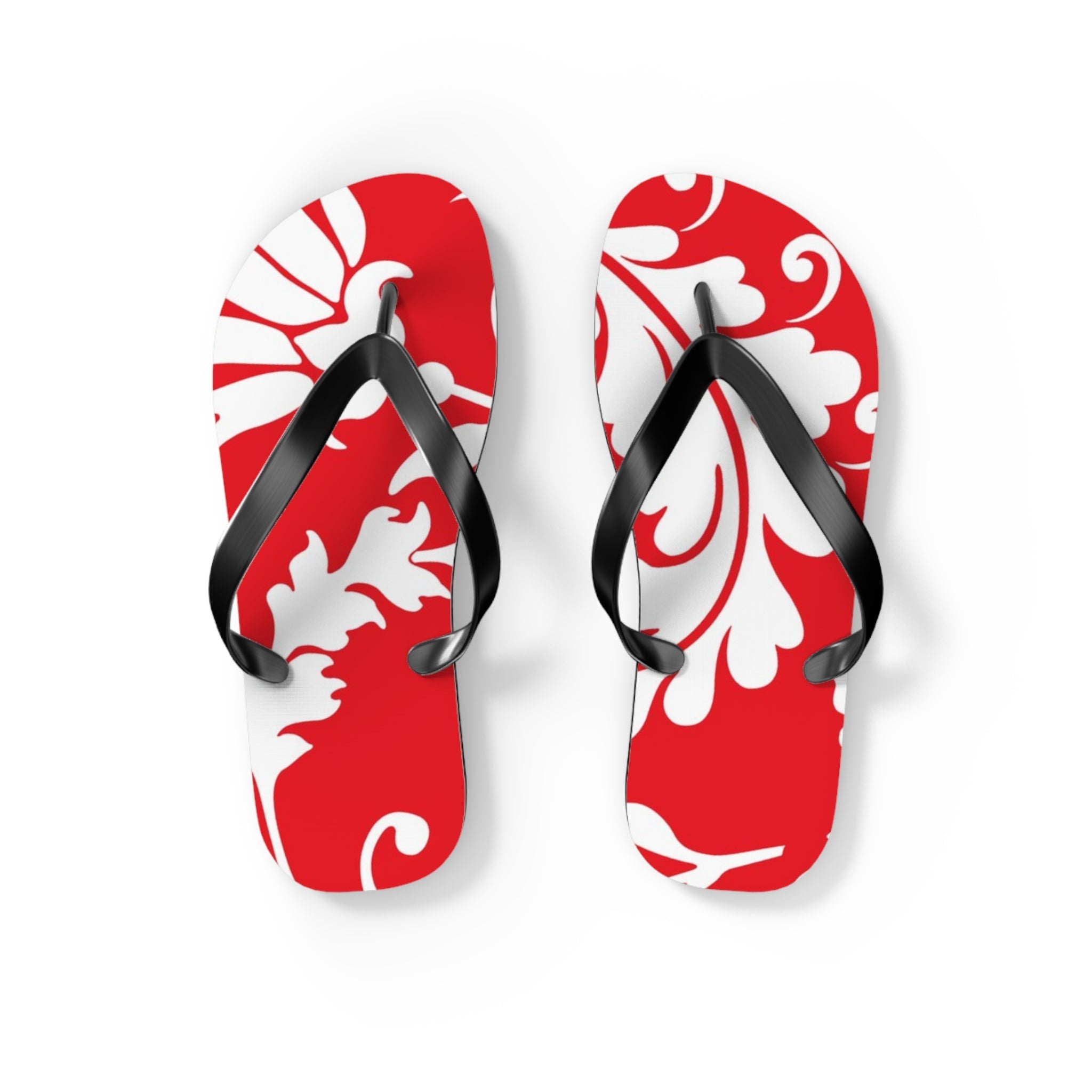 Red and White Patterned Flip Flops, Artsulli - Art is Long, Life is Short, Shoes, Size, S, Color, Black sole, , , 10820458952293741929