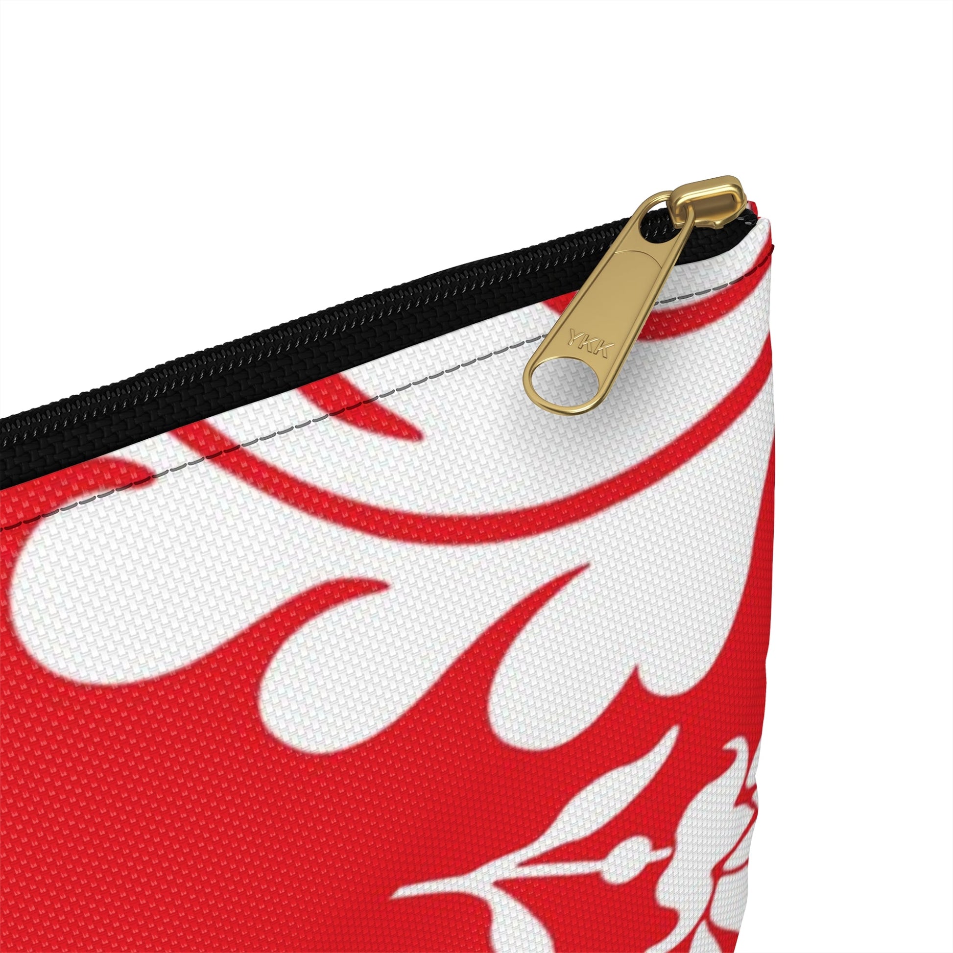 Red and White Patterned Zippered Pouch, Artsulli - Art is Long, Life is Short, Bags, , , , , , , 
