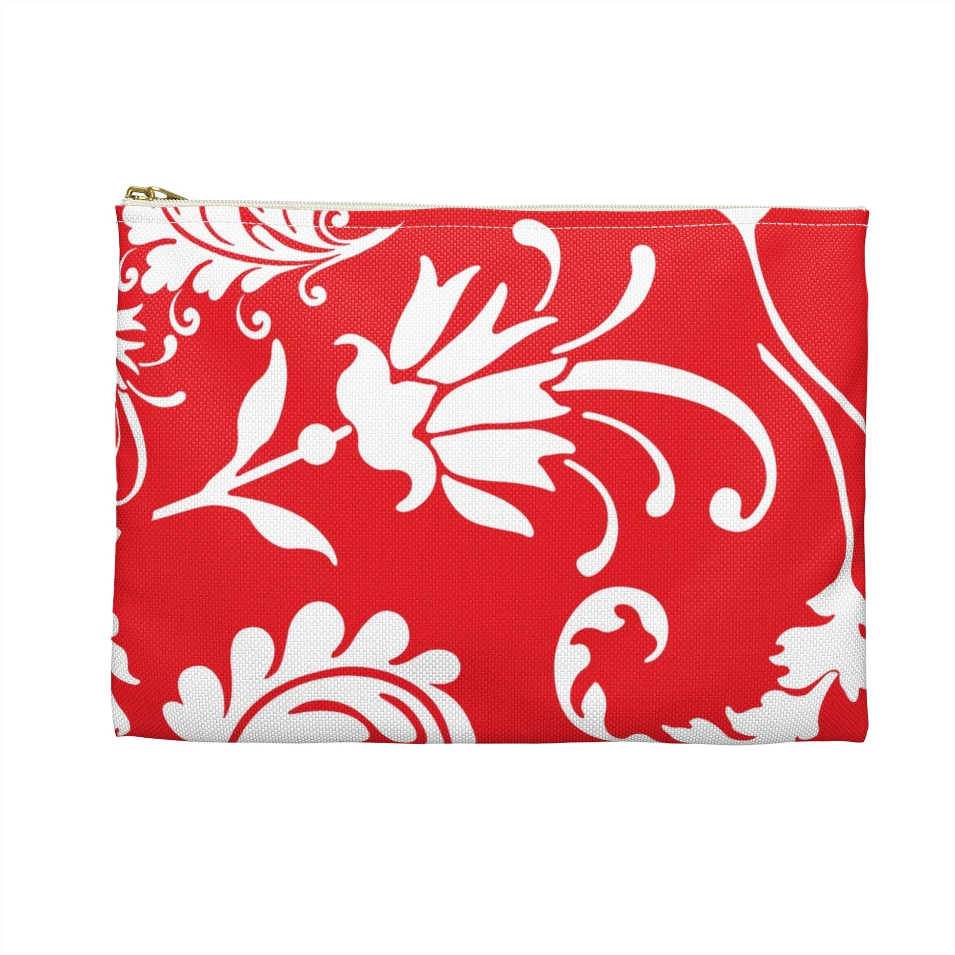 Red and White Patterned Zippered Pouch, Artsulli - Art is Long, Life is Short, Bags, , , , , , , 