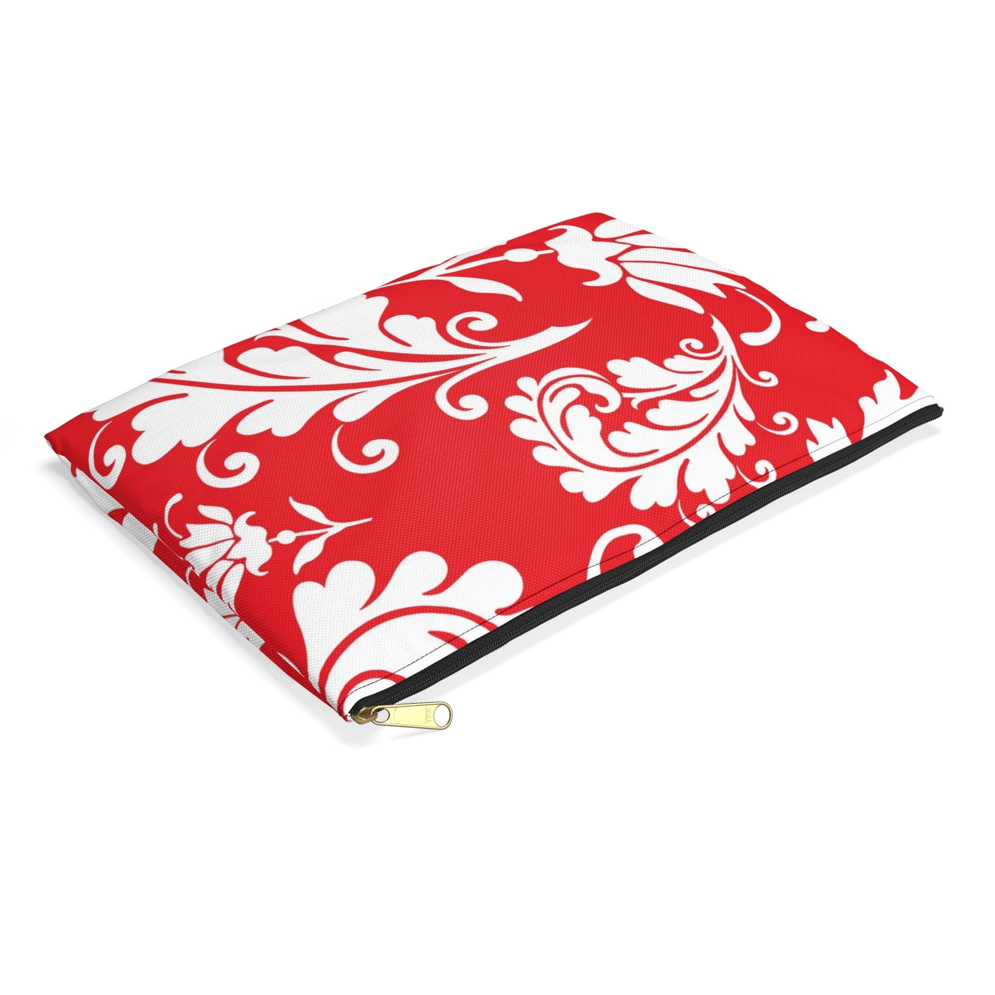 Red and White Patterned Zippered Pouch, Artsulli - Art is Long, Life is Short, Bags, , , , , , , 