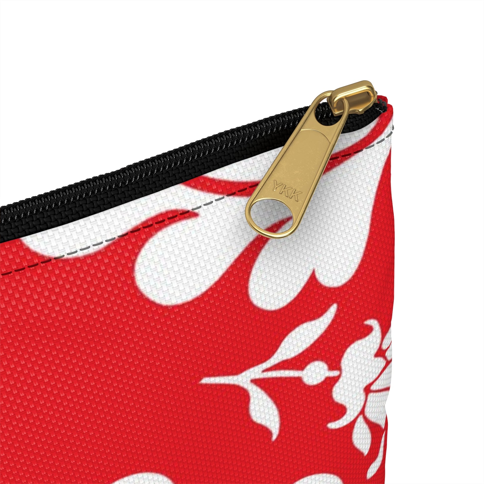 Red and White Patterned Zippered Pouch, Artsulli - Art is Long, Life is Short, Bags, , , , , , , 