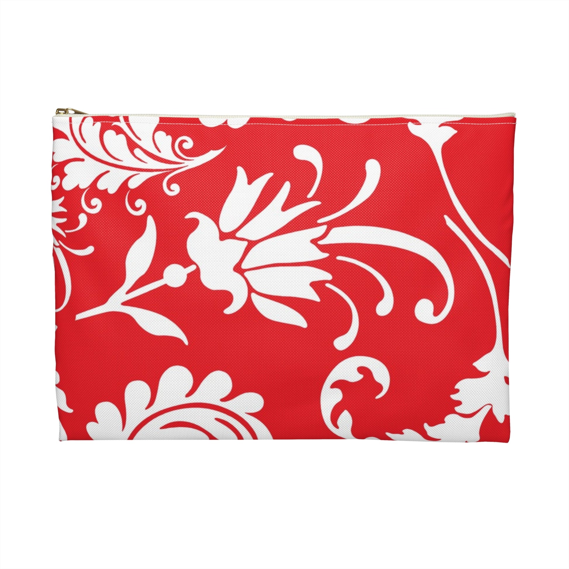 Red and White Patterned Zippered Pouch, Artsulli - Art is Long, Life is Short, Bags, , , , , , , 