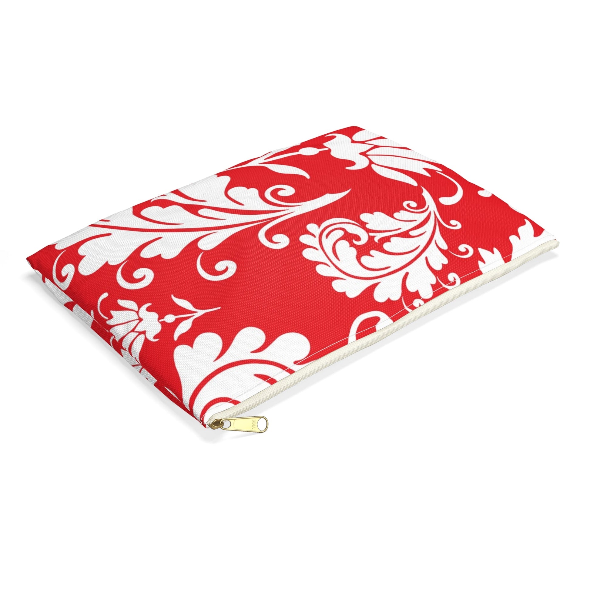 Red and White Patterned Zippered Pouch, Artsulli - Art is Long, Life is Short, Bags, , , , , , , 