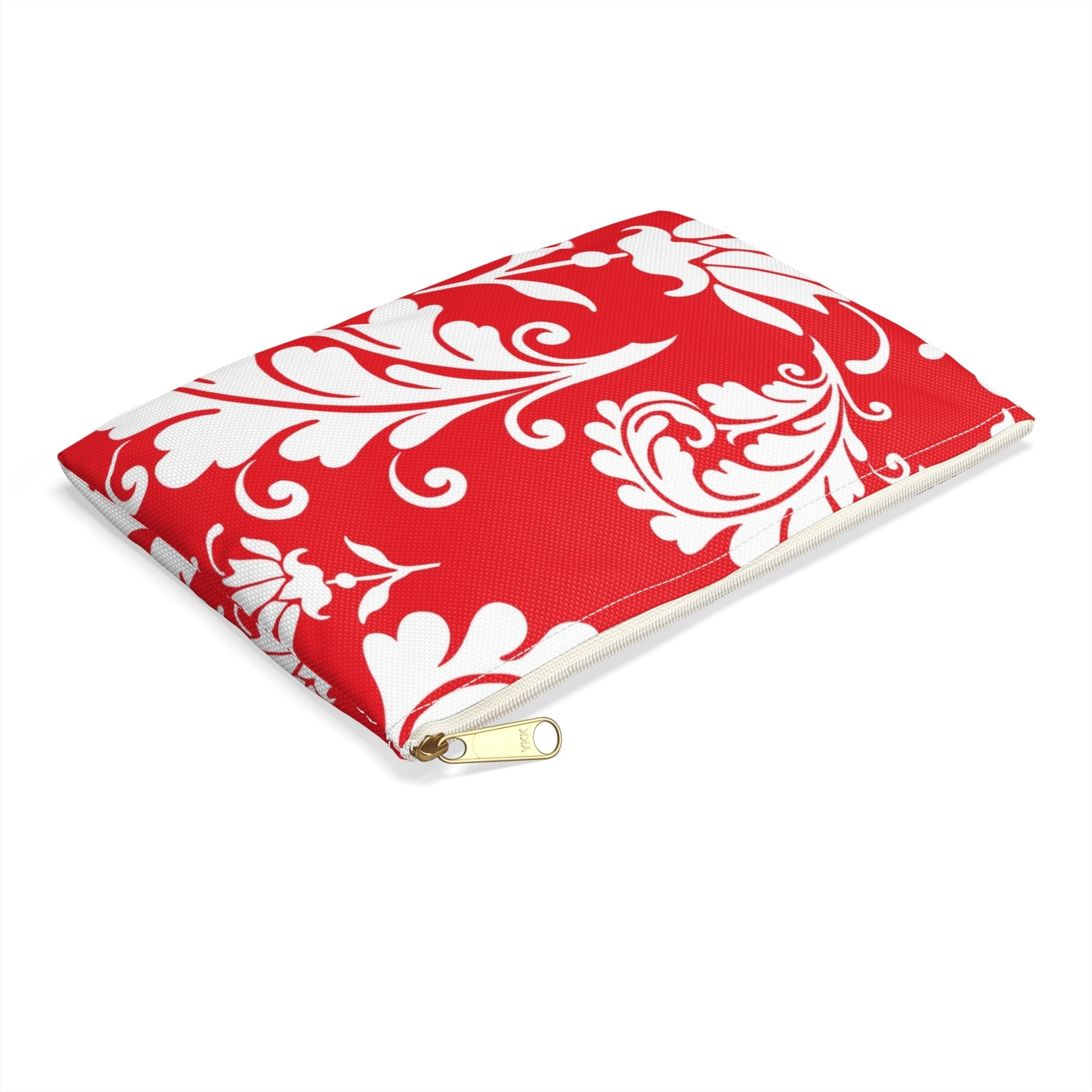 Red and White Patterned Zippered Pouch, Artsulli - Art is Long, Life is Short, Bags, , , , , , , 