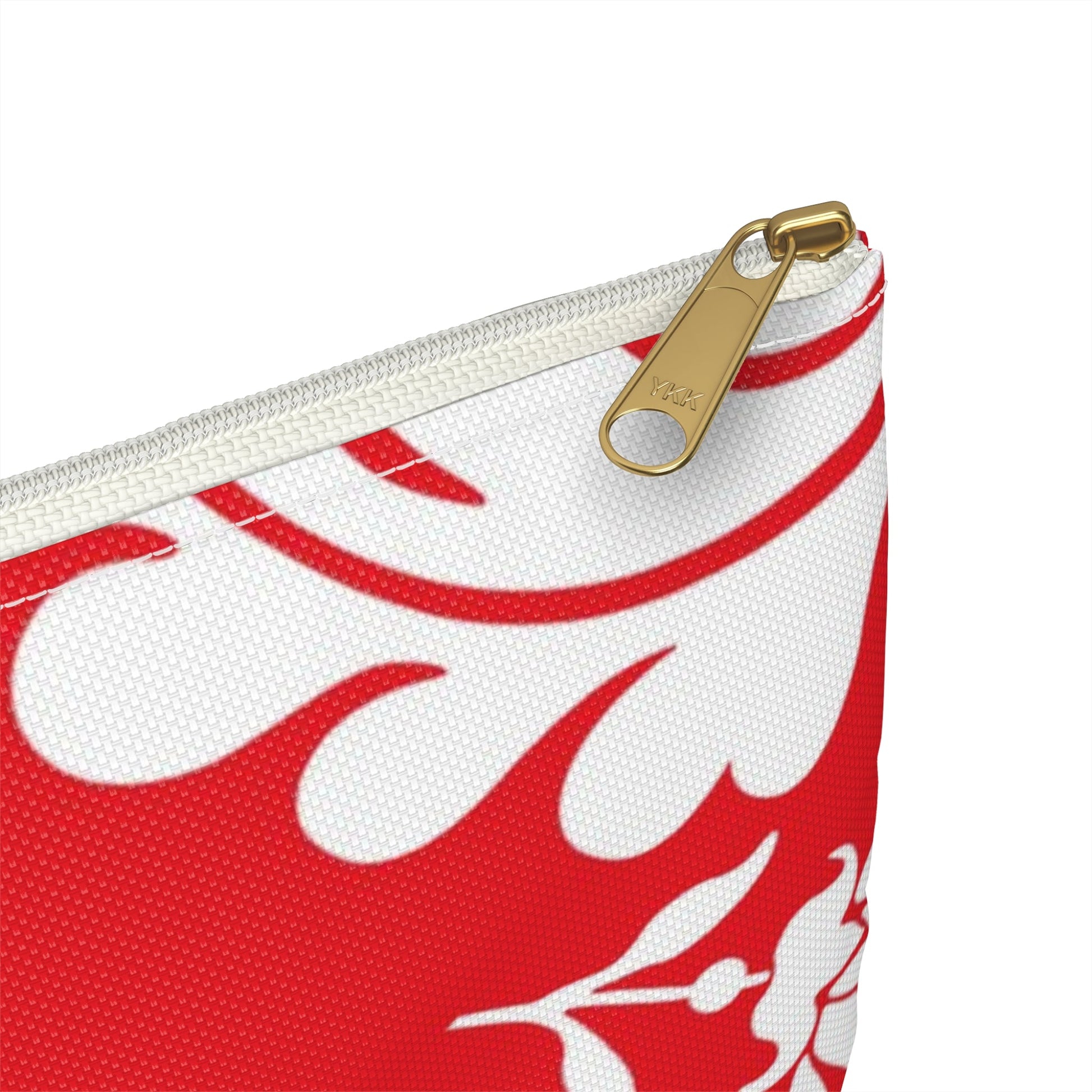 Red and White Patterned Zippered Pouch, Artsulli - Art is Long, Life is Short, Bags, , , , , , , 