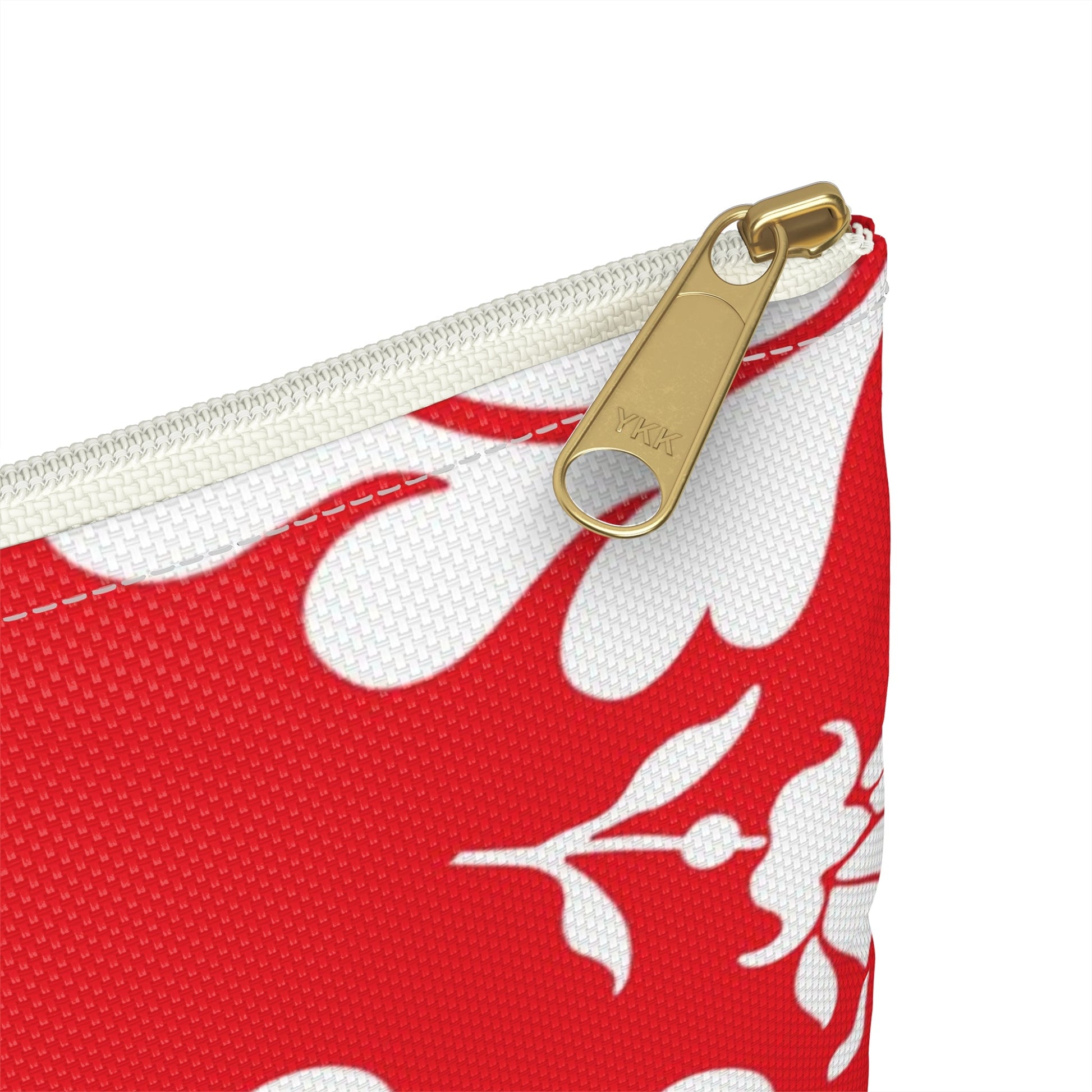 Red and White Patterned Zippered Pouch, Artsulli - Art is Long, Life is Short, Bags, , , , , , , 