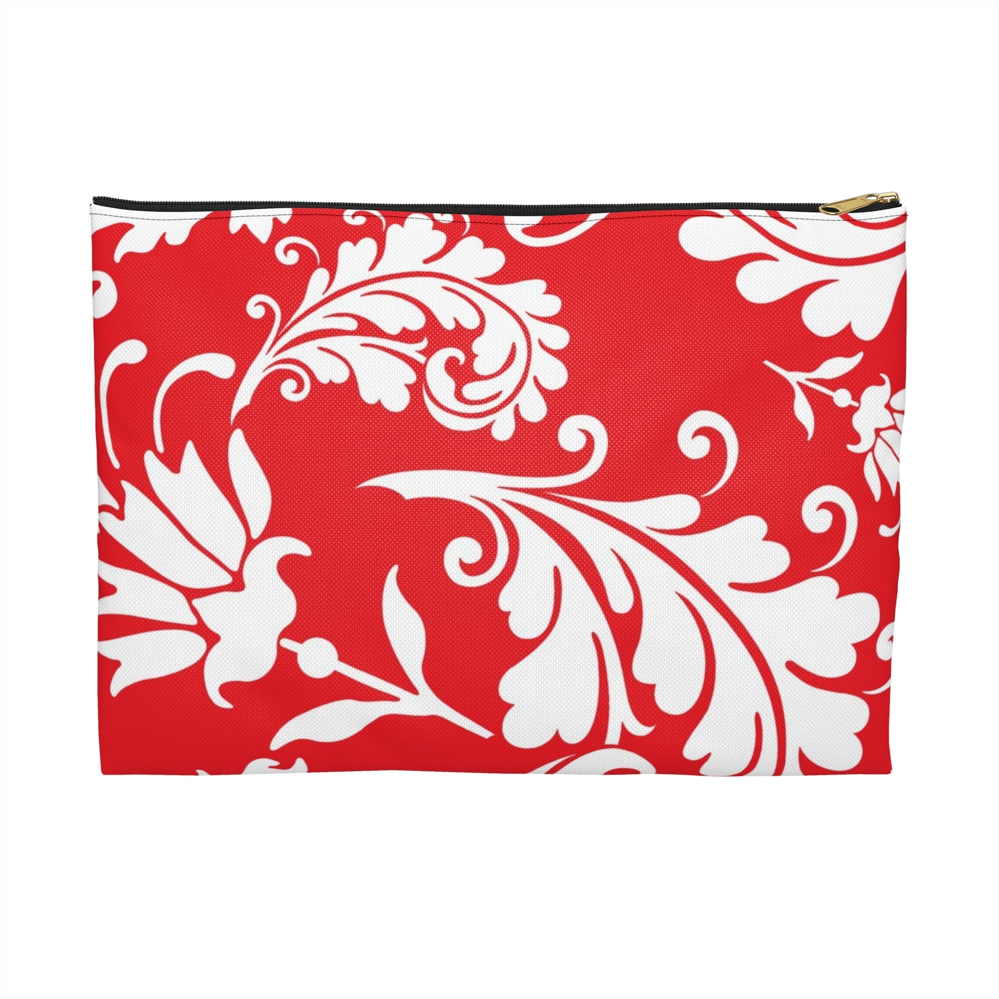 Red and White Patterned Zippered Pouch, Artsulli - Art is Long, Life is Short, Bags, Size, Large, Color, Black zipper, , , 15674114654515991893