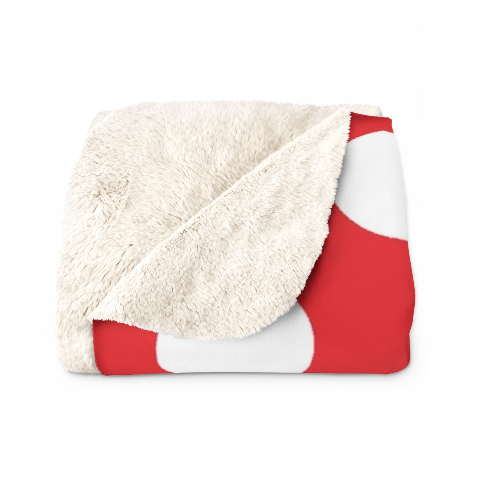 Red and White Polka Dot Sherpa Fleece Blanket, Artsulli - Art is Long, Life is Short, Home Decor, , , , , , , 