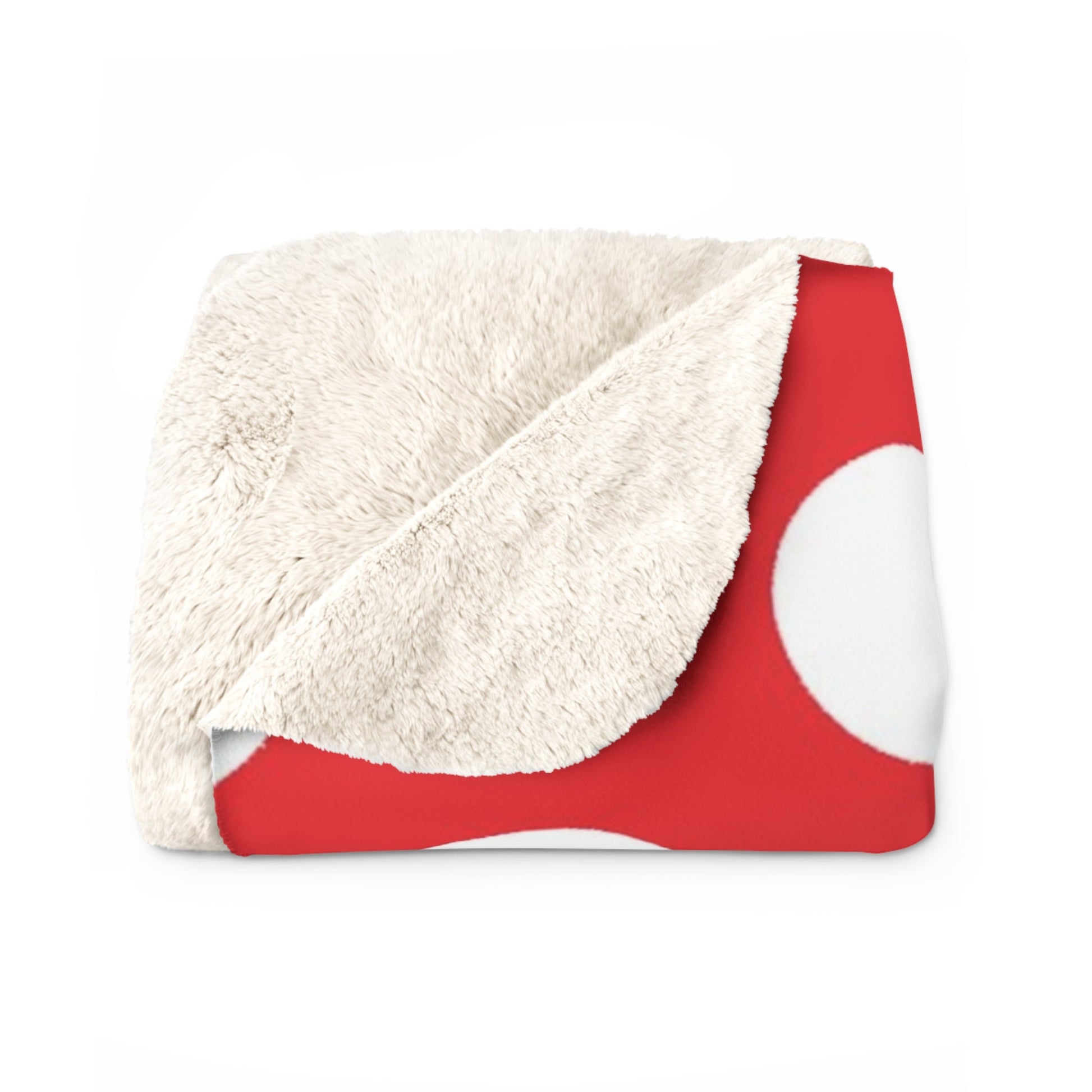 Red and White Polka Dot Sherpa Fleece Blanket, Artsulli - Art is Long, Life is Short, Home Decor, , , , , , , 