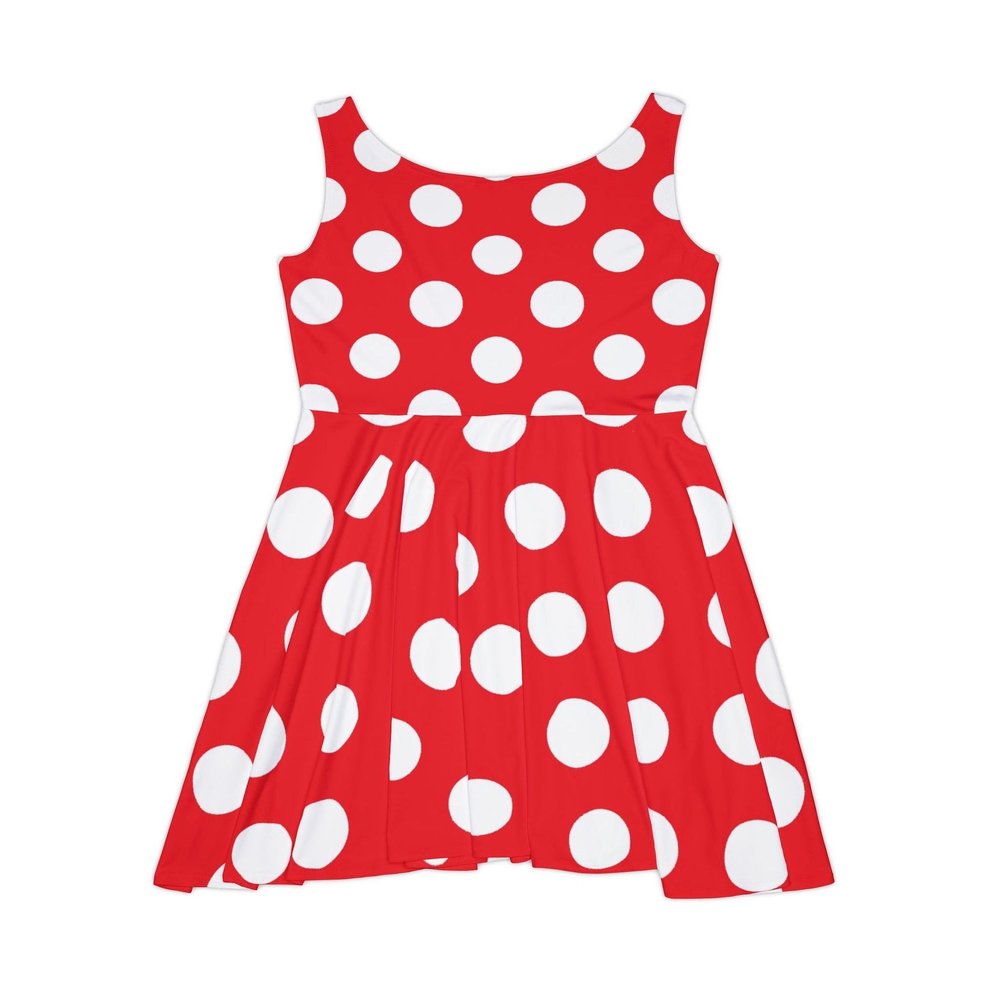 Printify Red and White Polka Dot Skater Dress 2025