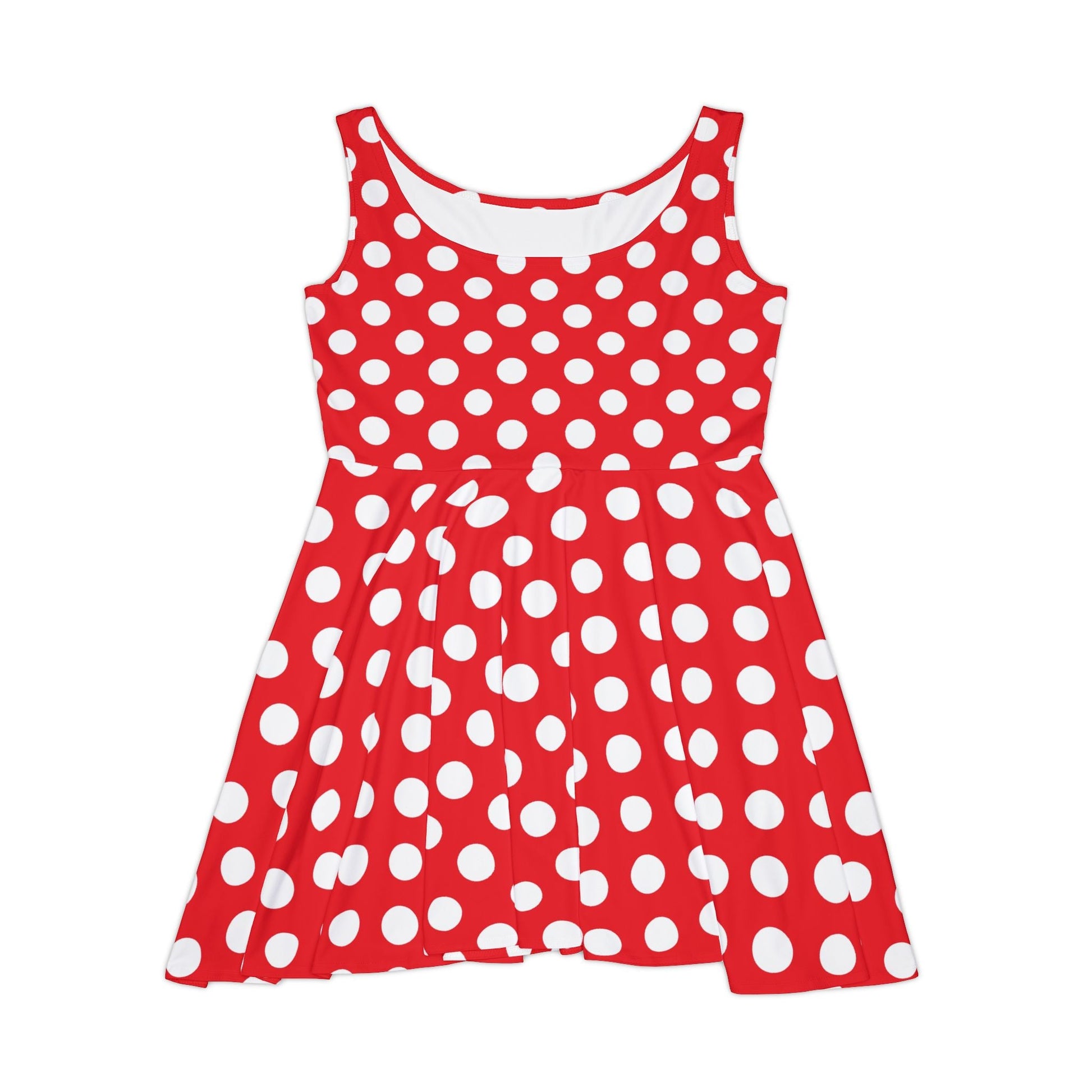 Red and White Polka Dot Skater Dress, Artsulli - Art is Long, Life is Short, All Over Prints, Size, XS, , , , , 11762659793508861098