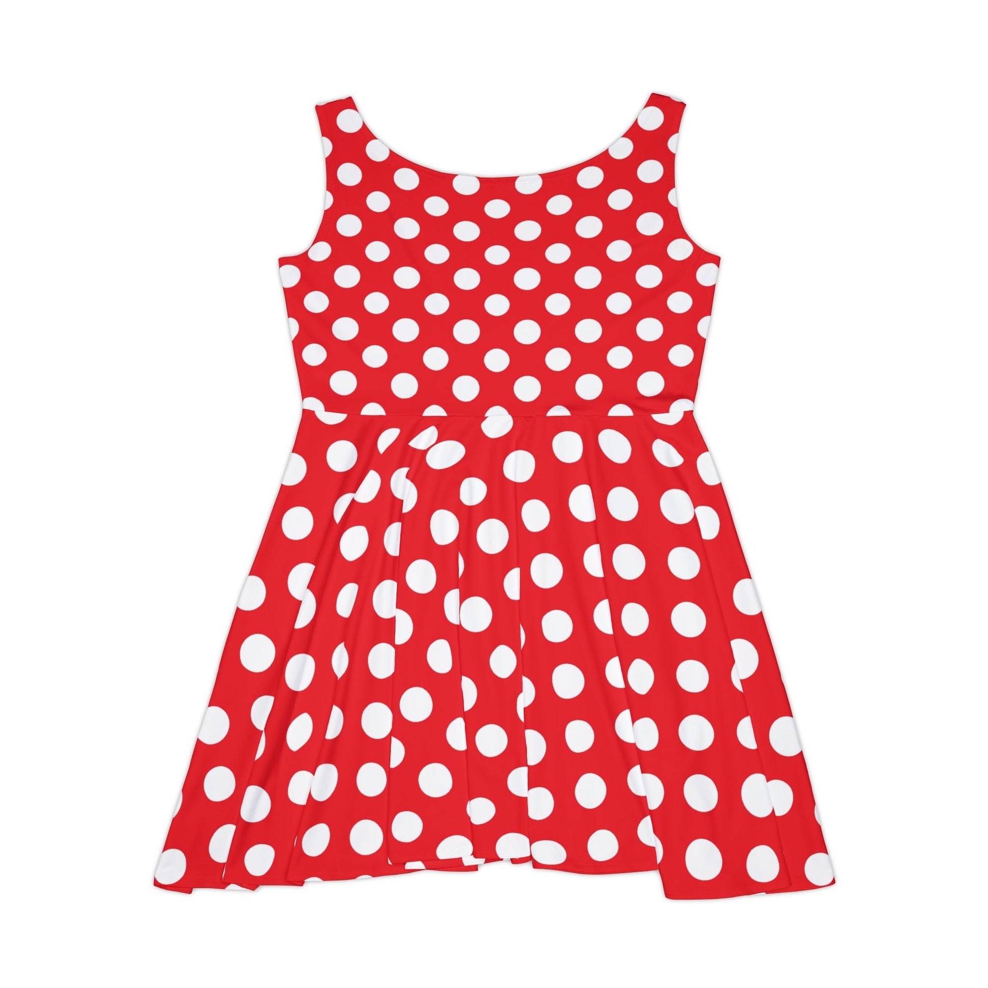 Red and White Polka Dot Skater Dress, Artsulli - Art is Long, Life is Short, All Over Prints, , , , , , , 