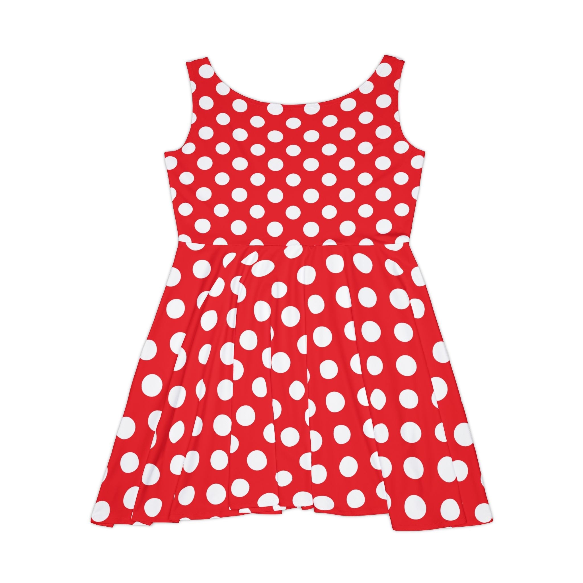 Red and White Polka Dot Skater Dress, Artsulli - Art is Long, Life is Short, All Over Prints, , , , , , , 