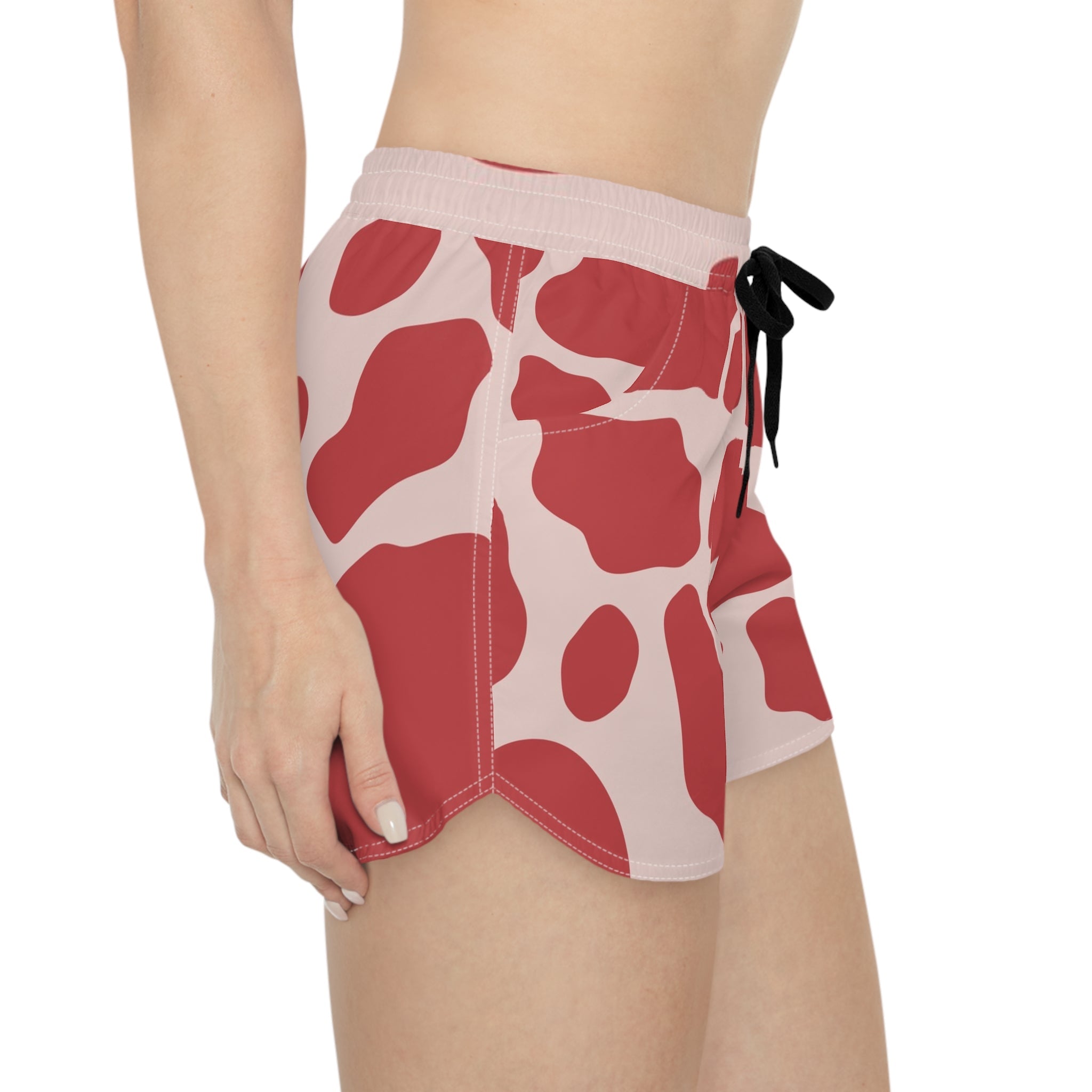 Red Cow Print Athletic Shorts, Artsulli - Art is Long, Life is Short, All Over Prints, , , , , , , 