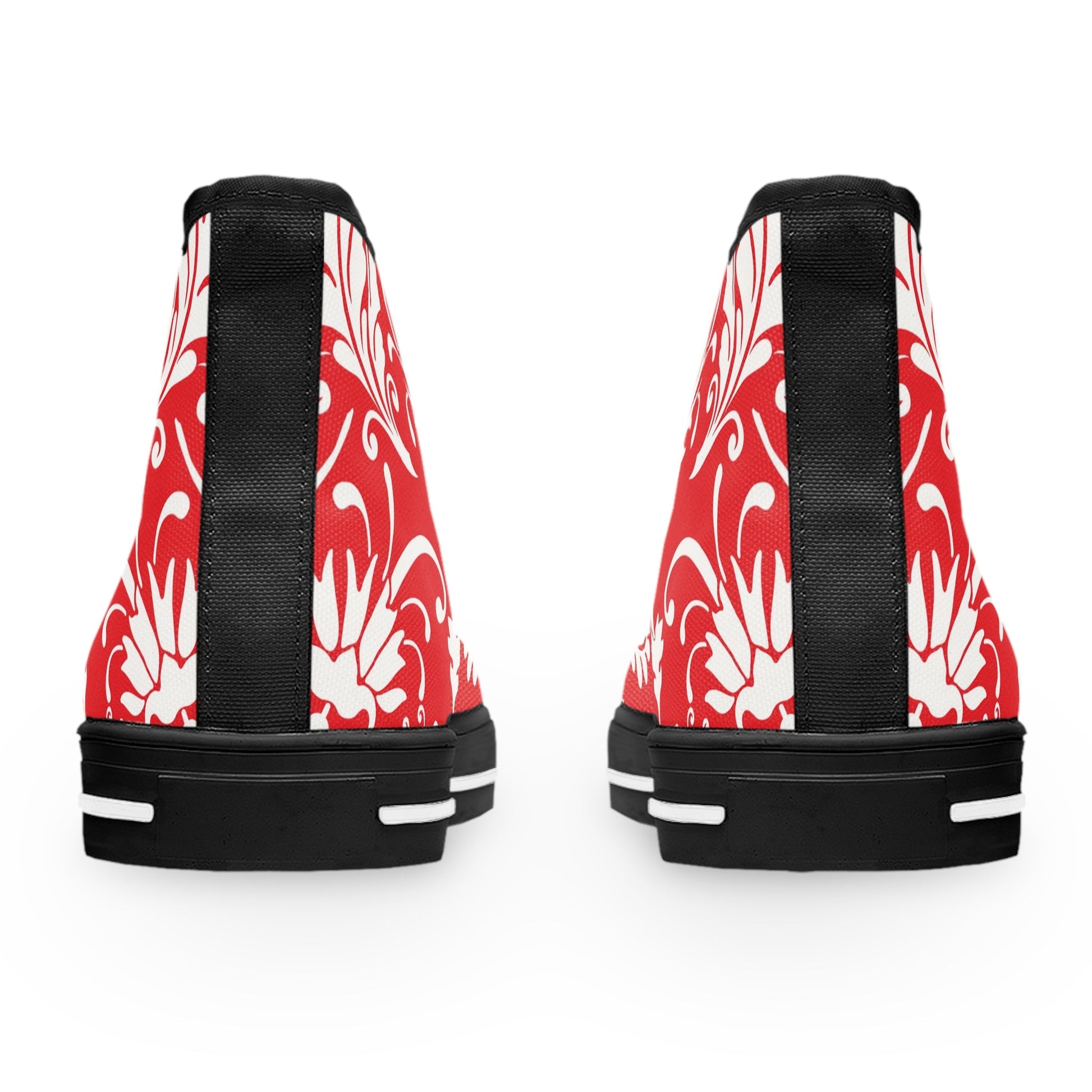 Printify Red Floral High-Top Canvas Sneakers 2025