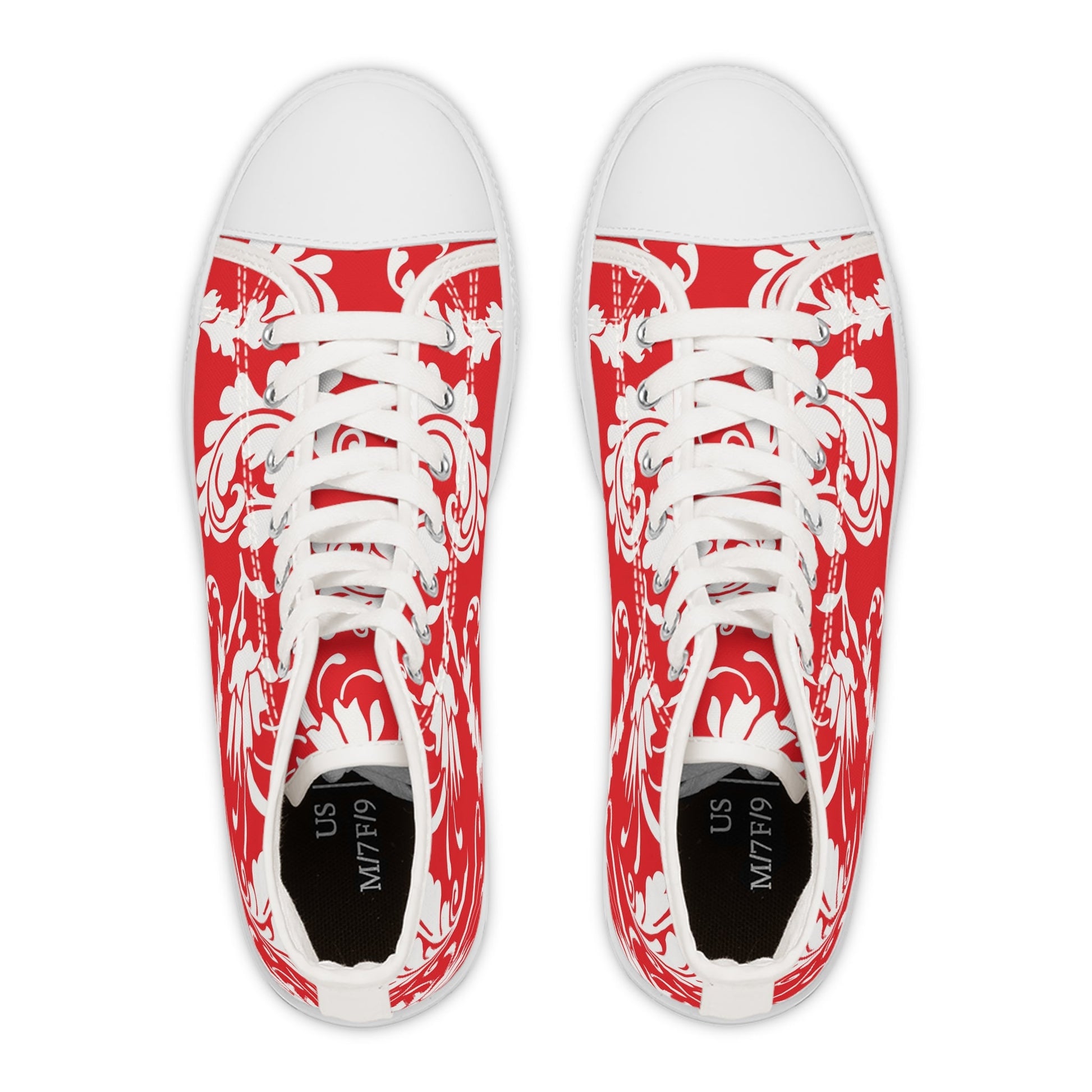 Printify Red Floral High-Top Canvas Sneakers 2025