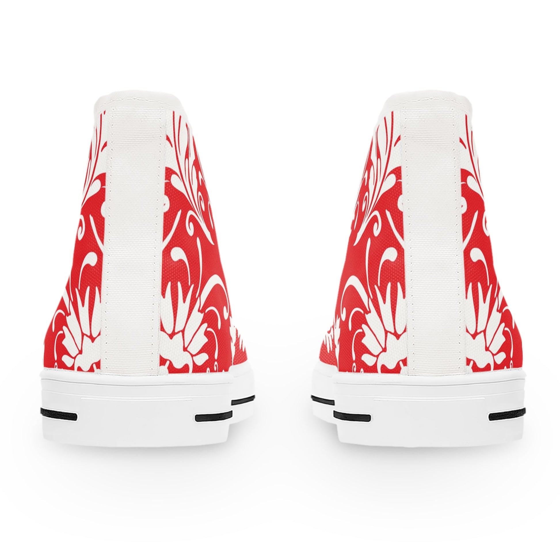 Printify Red Floral High-Top Canvas Sneakers 2025