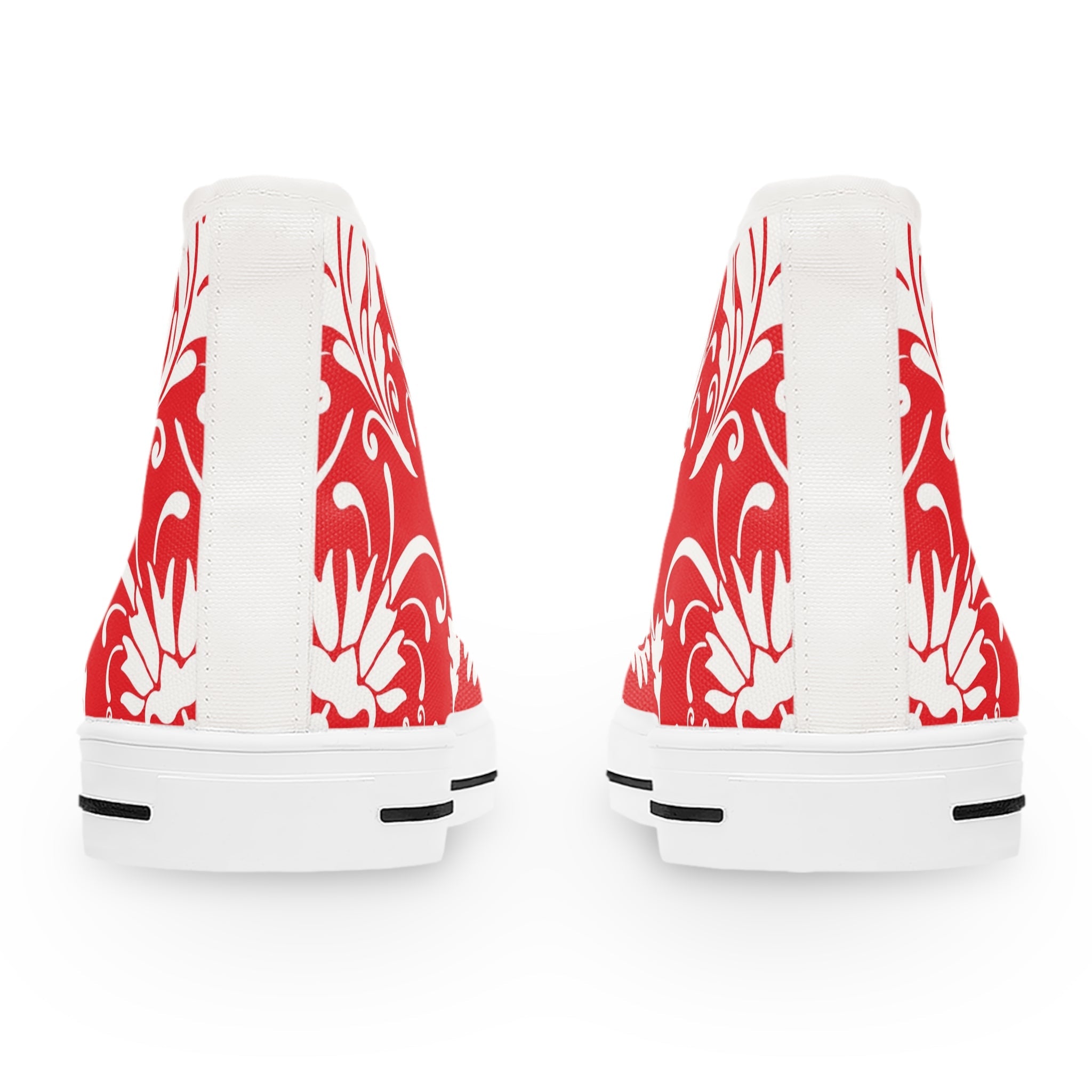 Printify Red Floral High-Top Canvas Sneakers 2025
