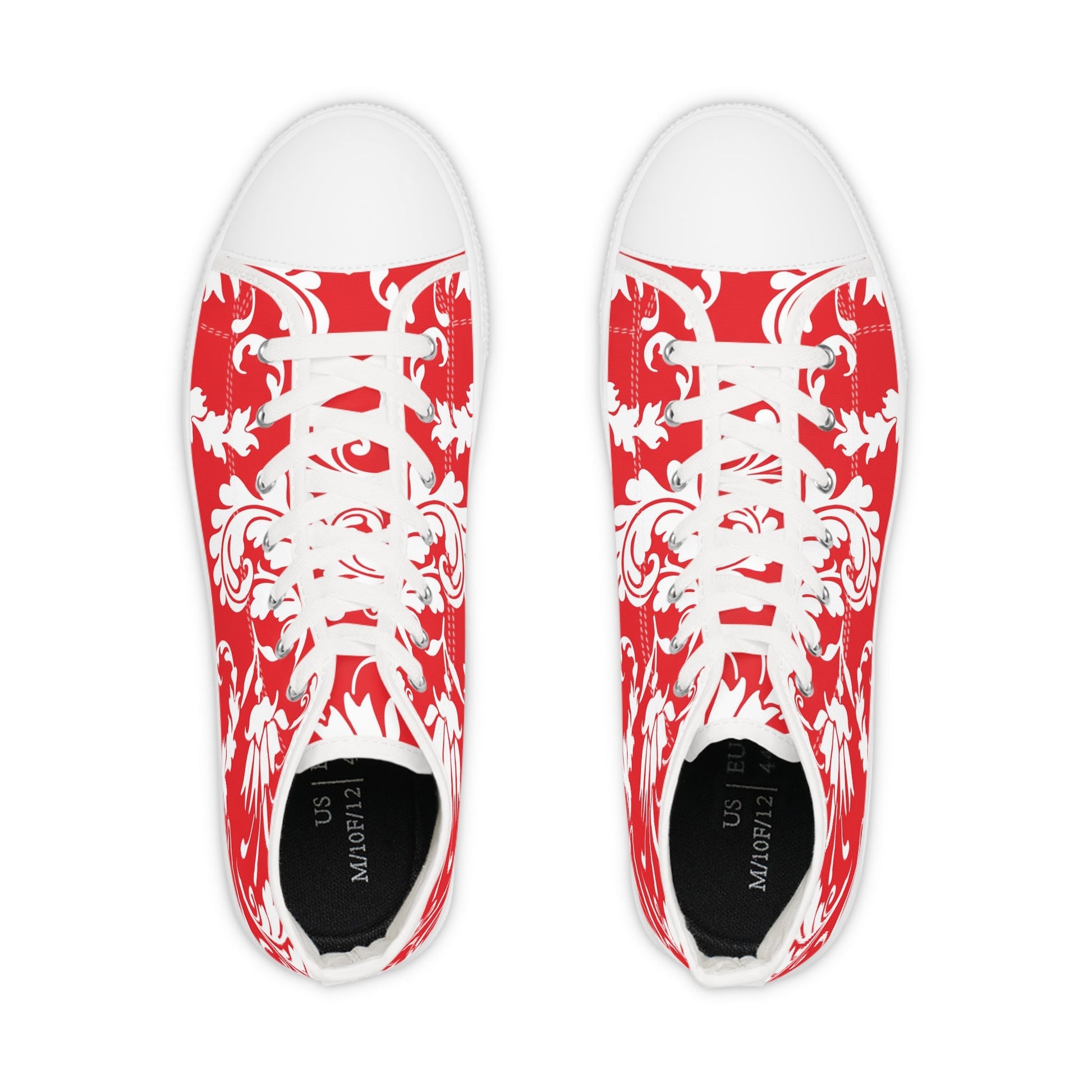Red Floral High-Top Sneakers, Artsulli - Art is Long, Life is Short, Shoes, , , , , , , 