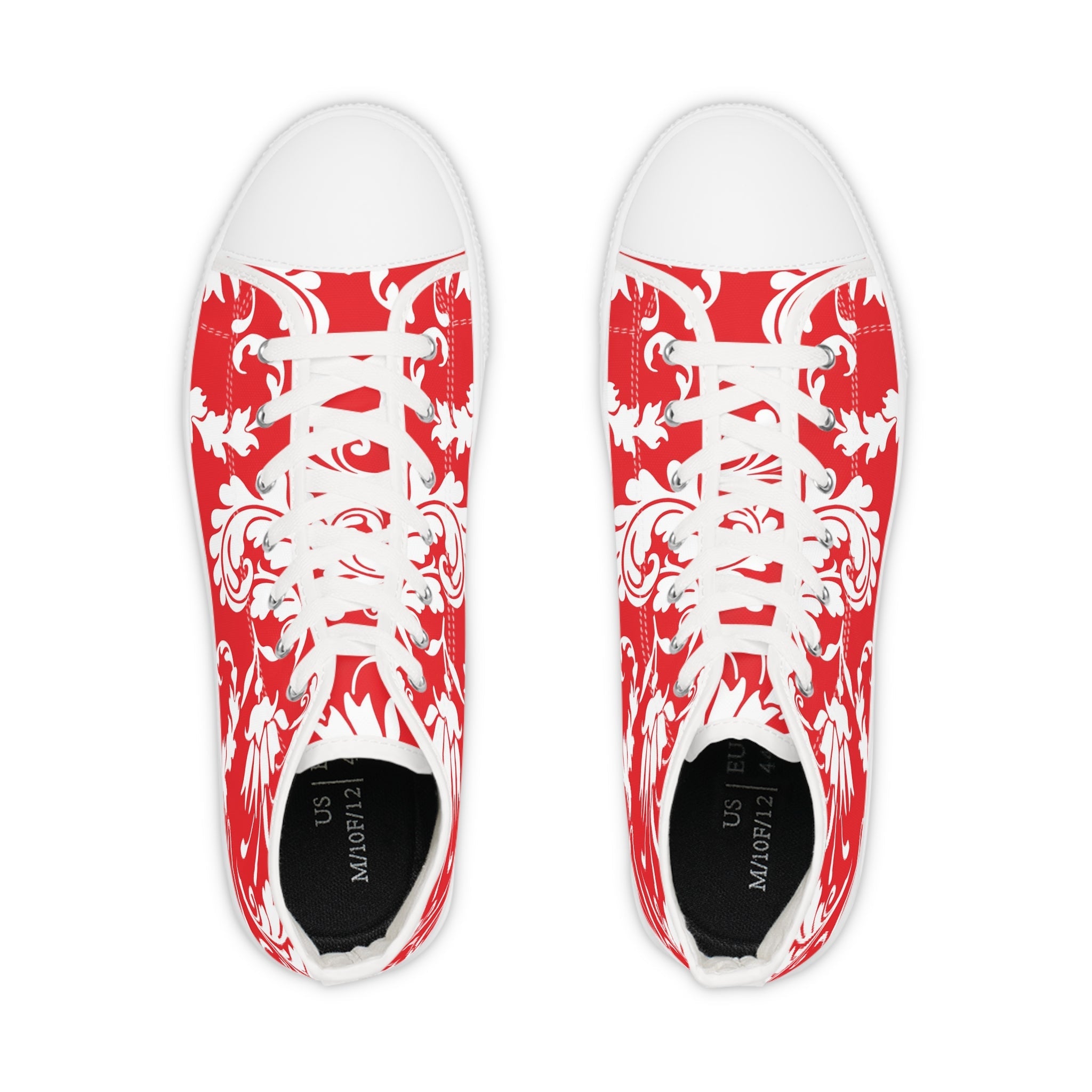 Red Floral High-Top Sneakers, Artsulli - Art is Long, Life is Short, Shoes, , , , , , , 