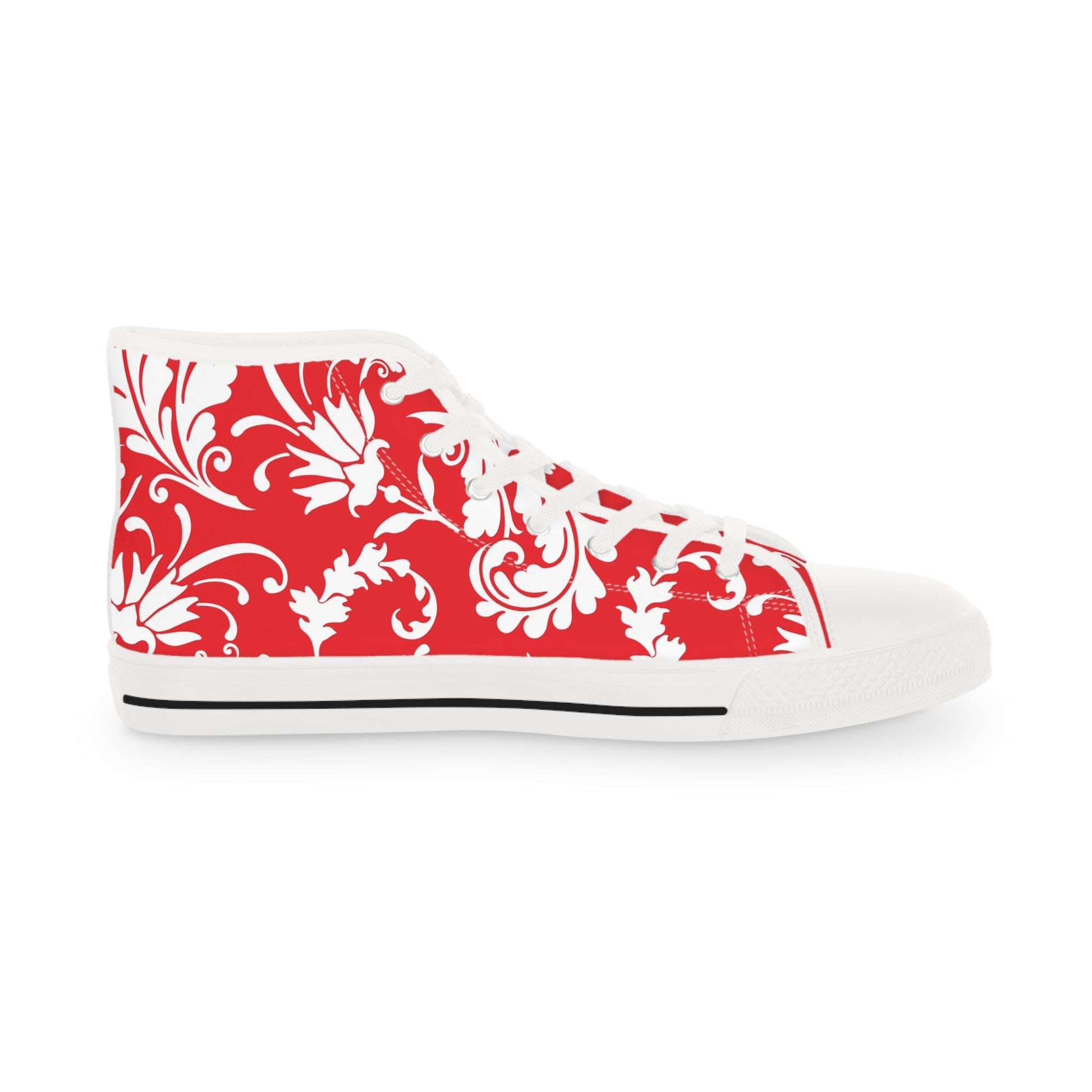 Red Floral High-Top Sneakers, Artsulli - Art is Long, Life is Short, Shoes, , , , , , , 