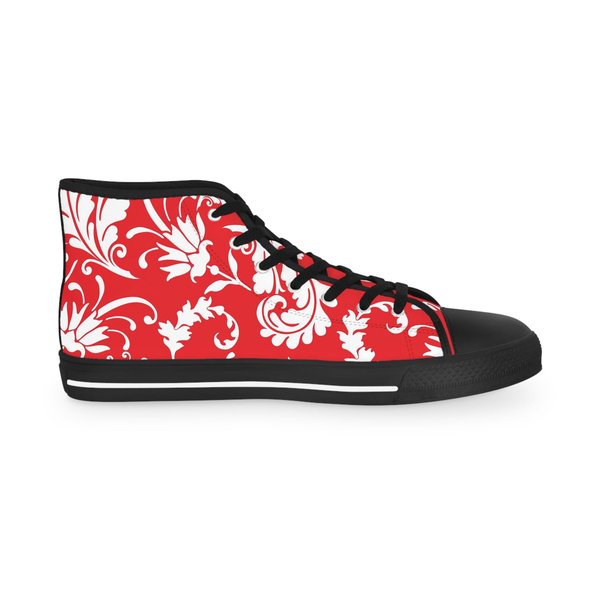 Red Floral High-Top Sneakers, Artsulli - Art is Long, Life is Short, Shoes, , , , , , , 