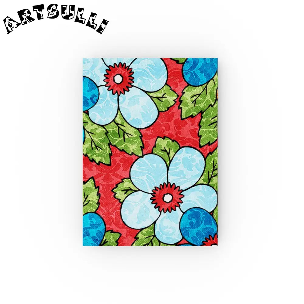 Red Floral Journal with High-Quality 90gsm Paper, Artsulli - Art is Long, Life is Short, Paper products, Paper, Blank, Size, 5.2" x 7.4", , , 29829628159030785307