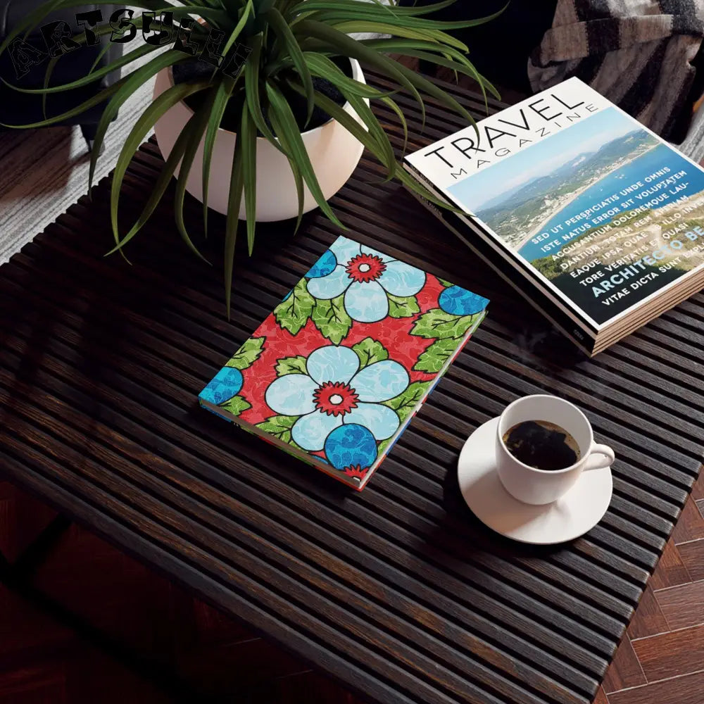 Red Floral Journal with High-Quality 90gsm Paper, Artsulli - Art is Long, Life is Short, Paper products, , , , , , , 